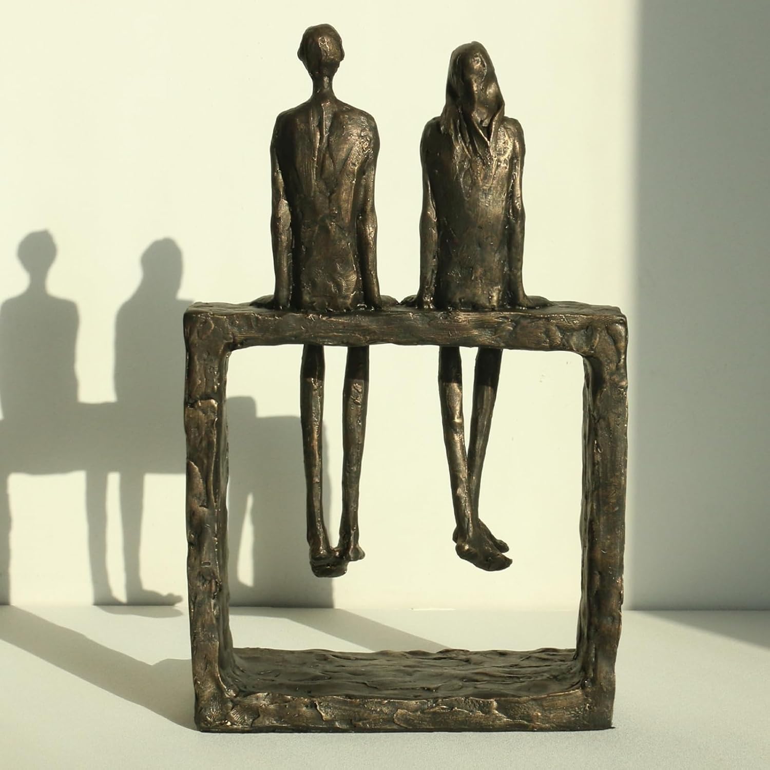 Lukitas Abstract Couple Statue - Bronze Resin Home Decor