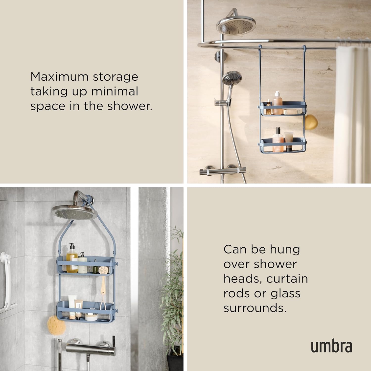 Umbra Flex Shower Caddy Slate Blue 1