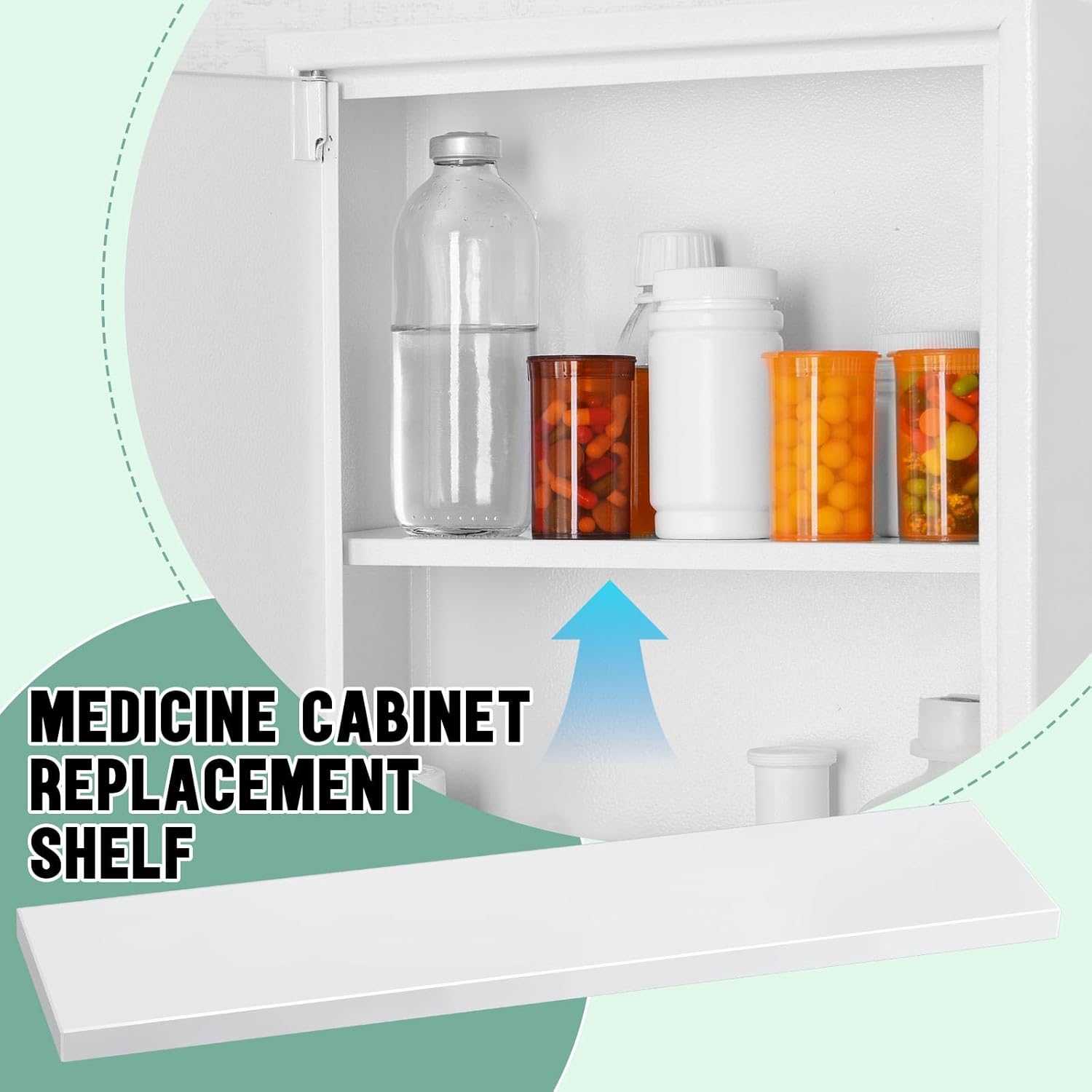 4 Pcs 135 Inch White Medicine Cabinet Shelves Replacement