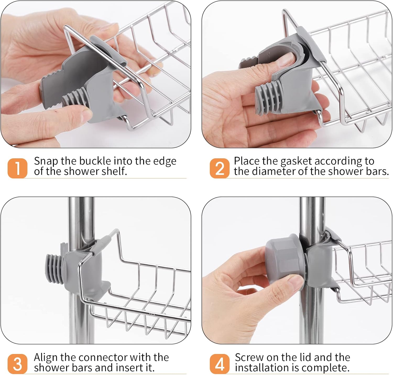 Buoluty Clawfoot Tub Caddy - Stainless Steel Shower Shelves Soap Caddy
