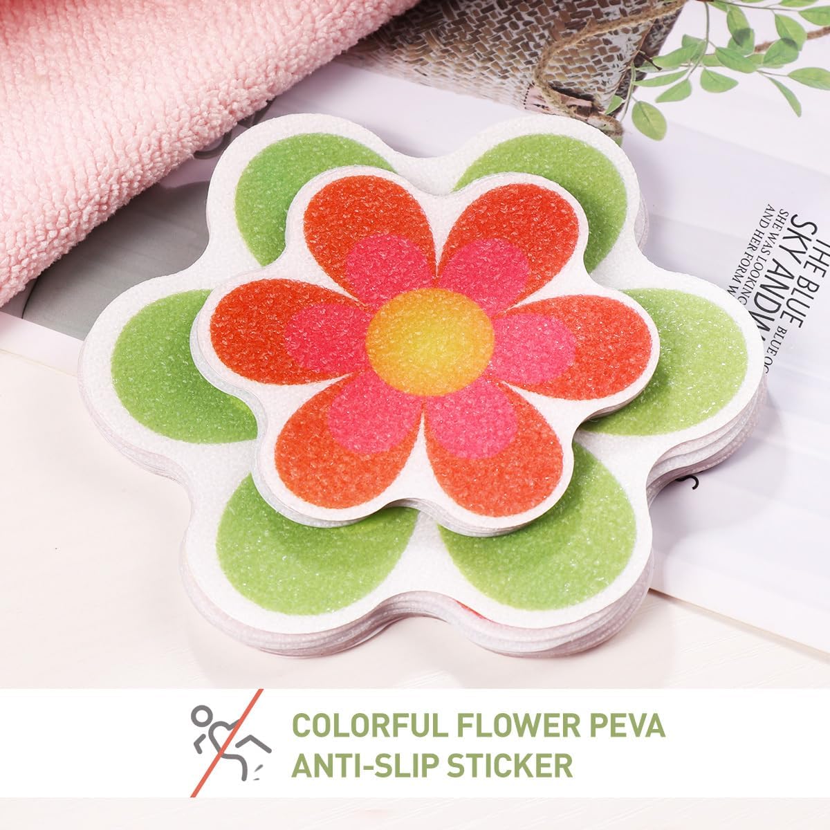 TOPBATHY Flower Decals 10pcs Daisy Bath Stickers