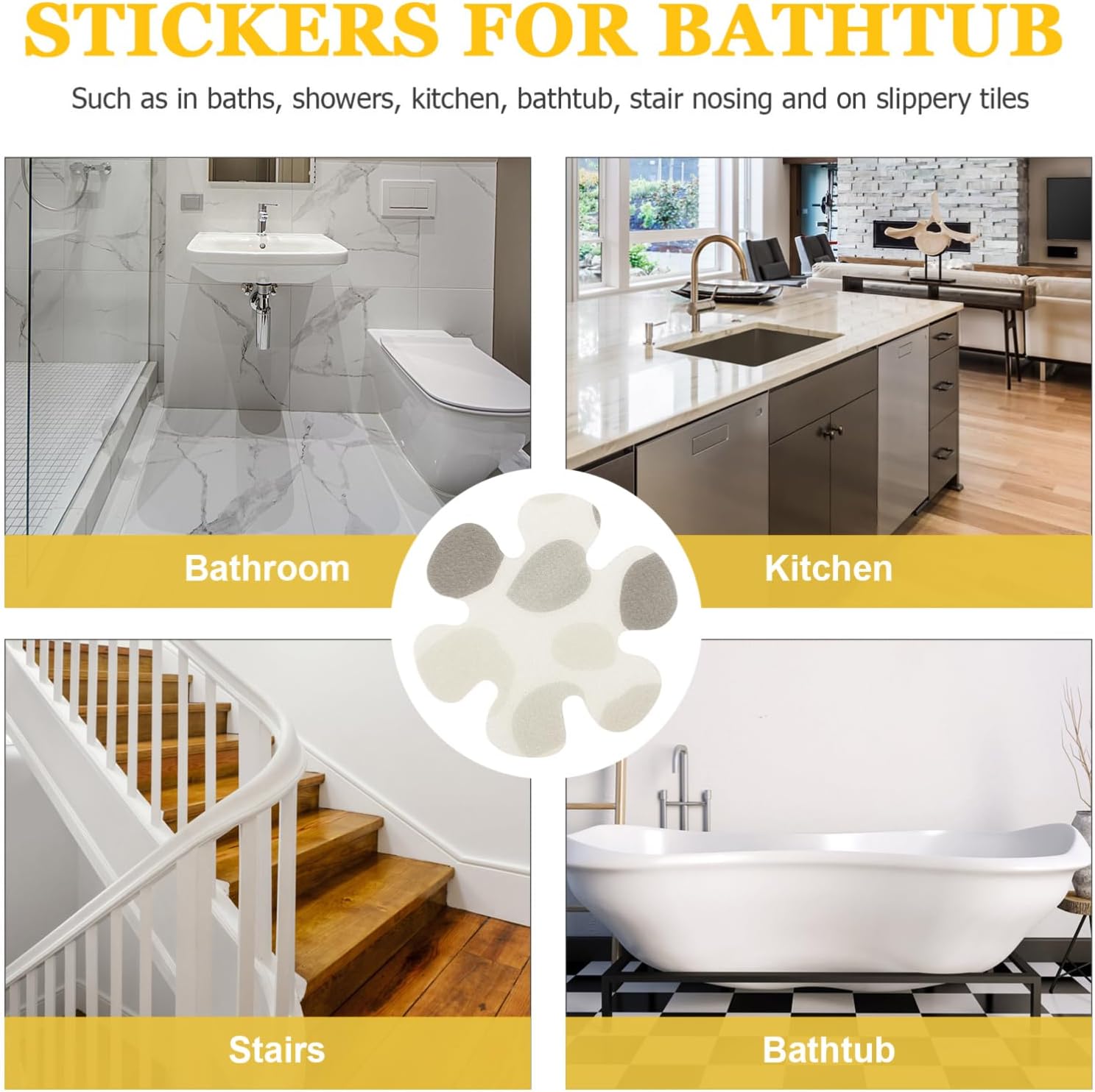 1Set Flower Shape Non-Slip Bathroom Stickers