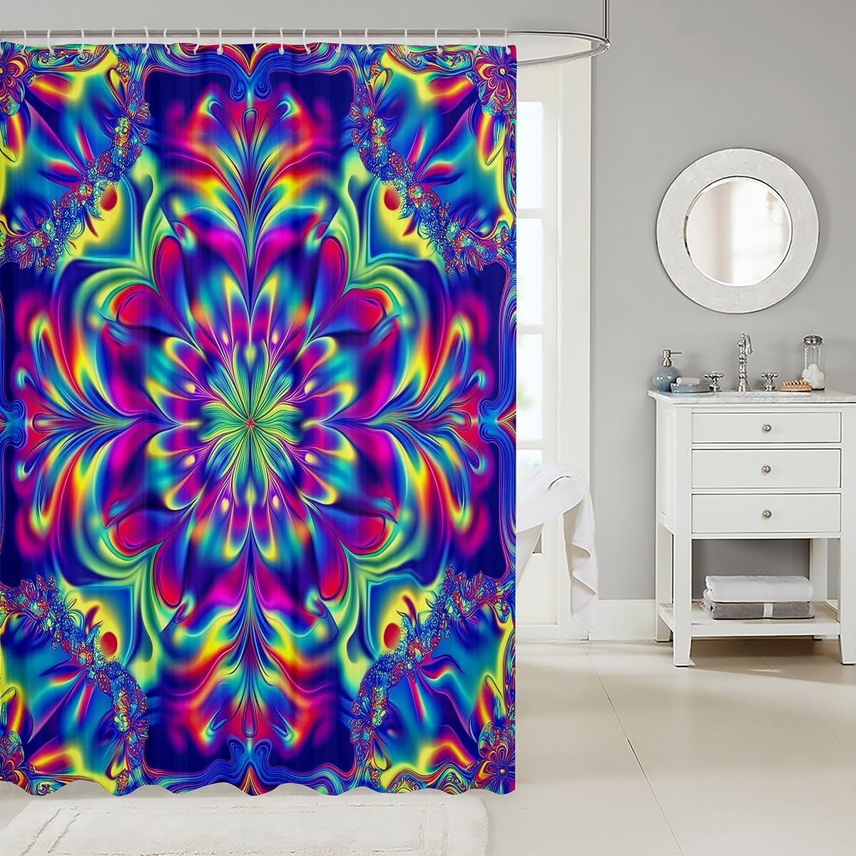 Erosebridal Psychedelic Shower Curtain Set