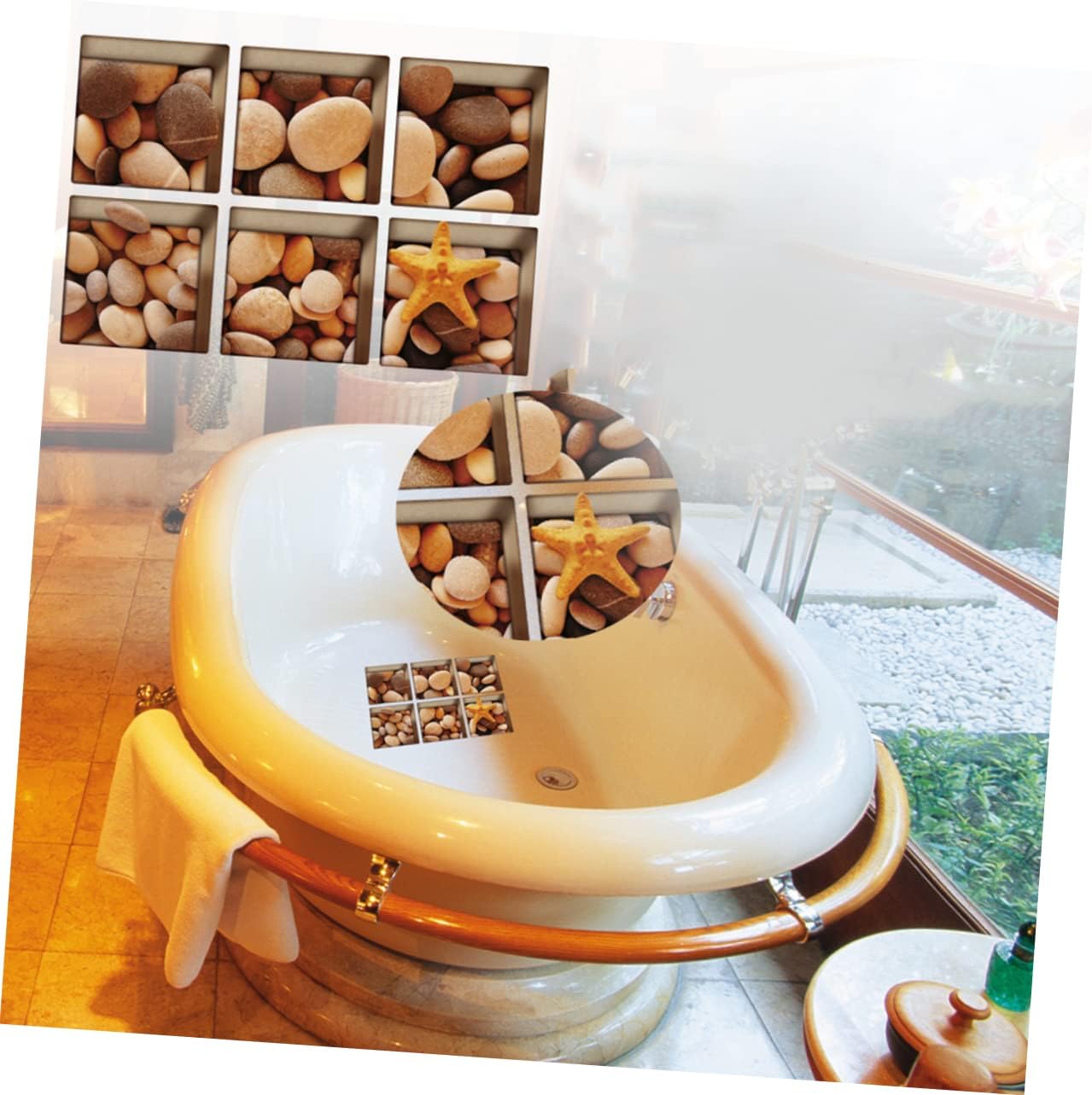 RORPOIR 6pcs Waterproof Bathtub Stickers for Kids