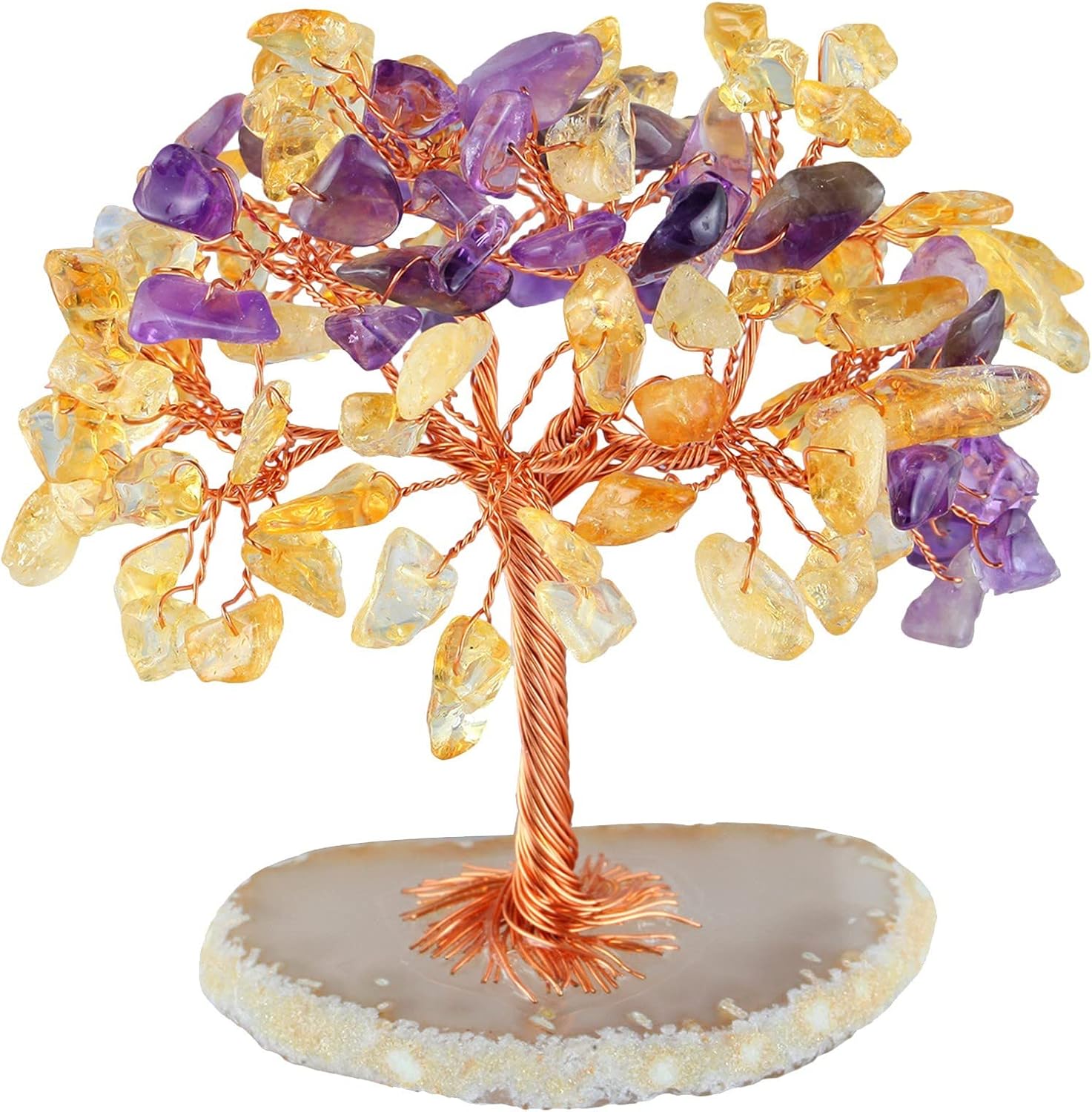 Amethyst Copper Wire Tree Sculpture Home Decor