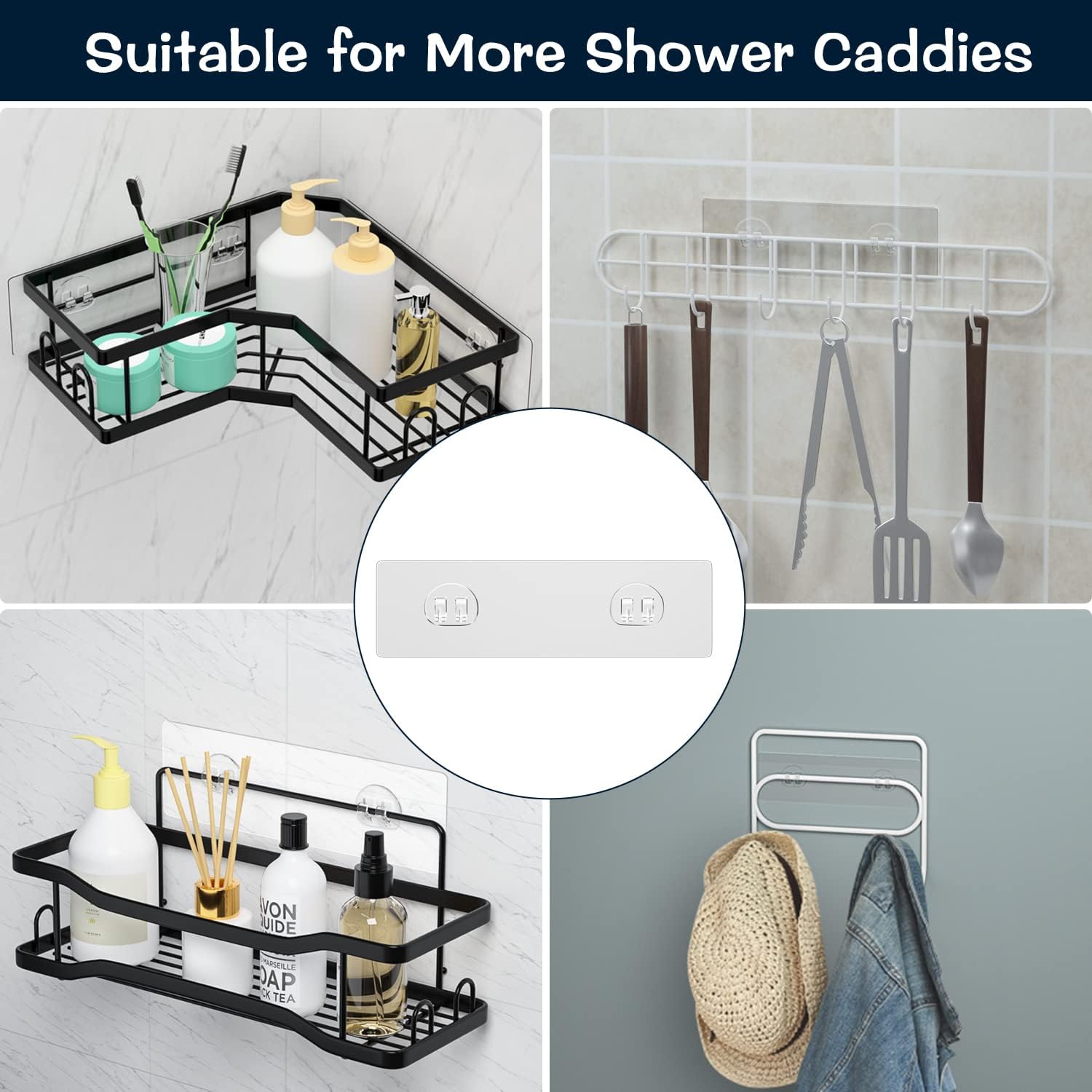 AKTECKE Shower Caddy Replacement Stickers 4 Pack