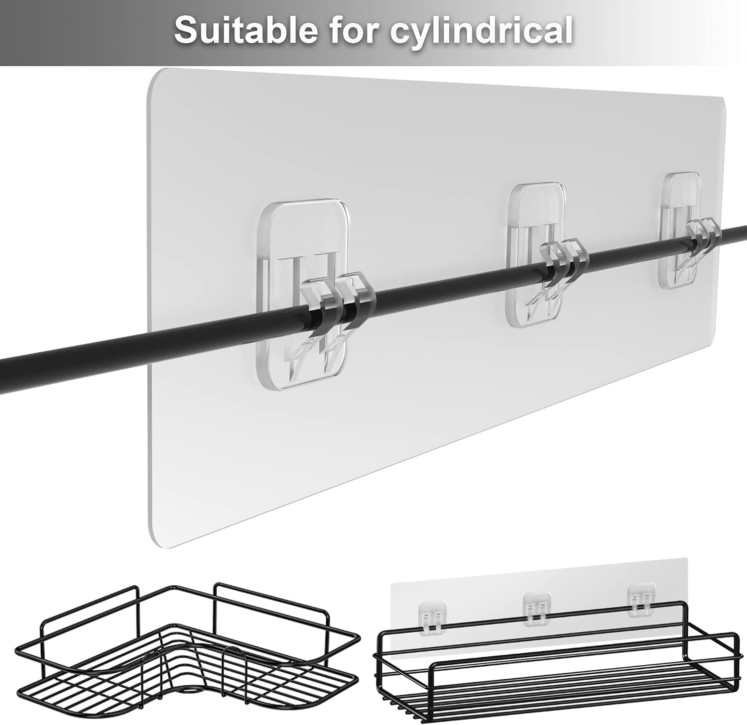 AOUKAR Shower Caddy Adhesive Stickers 2Pack No Drilling