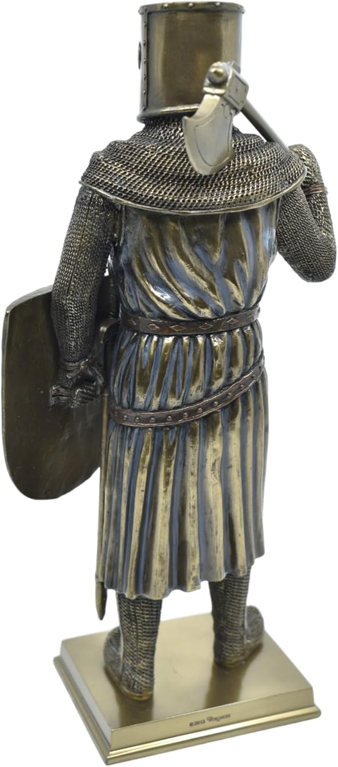 Generic Medieval Knight Axeman Statue Cold Cast Bronze Resin Figure 1240 Inche