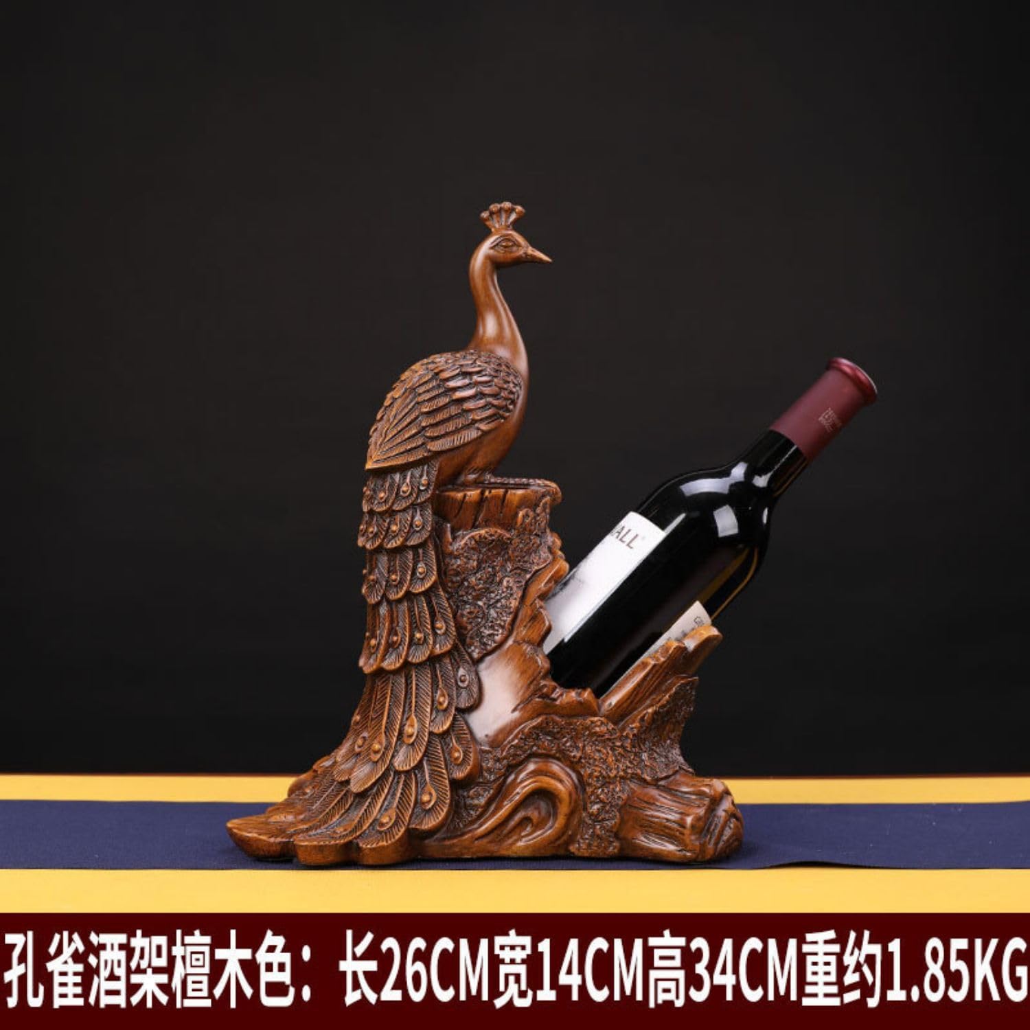 Feng Shui Resin Wealth Ornament with Peacock Design
