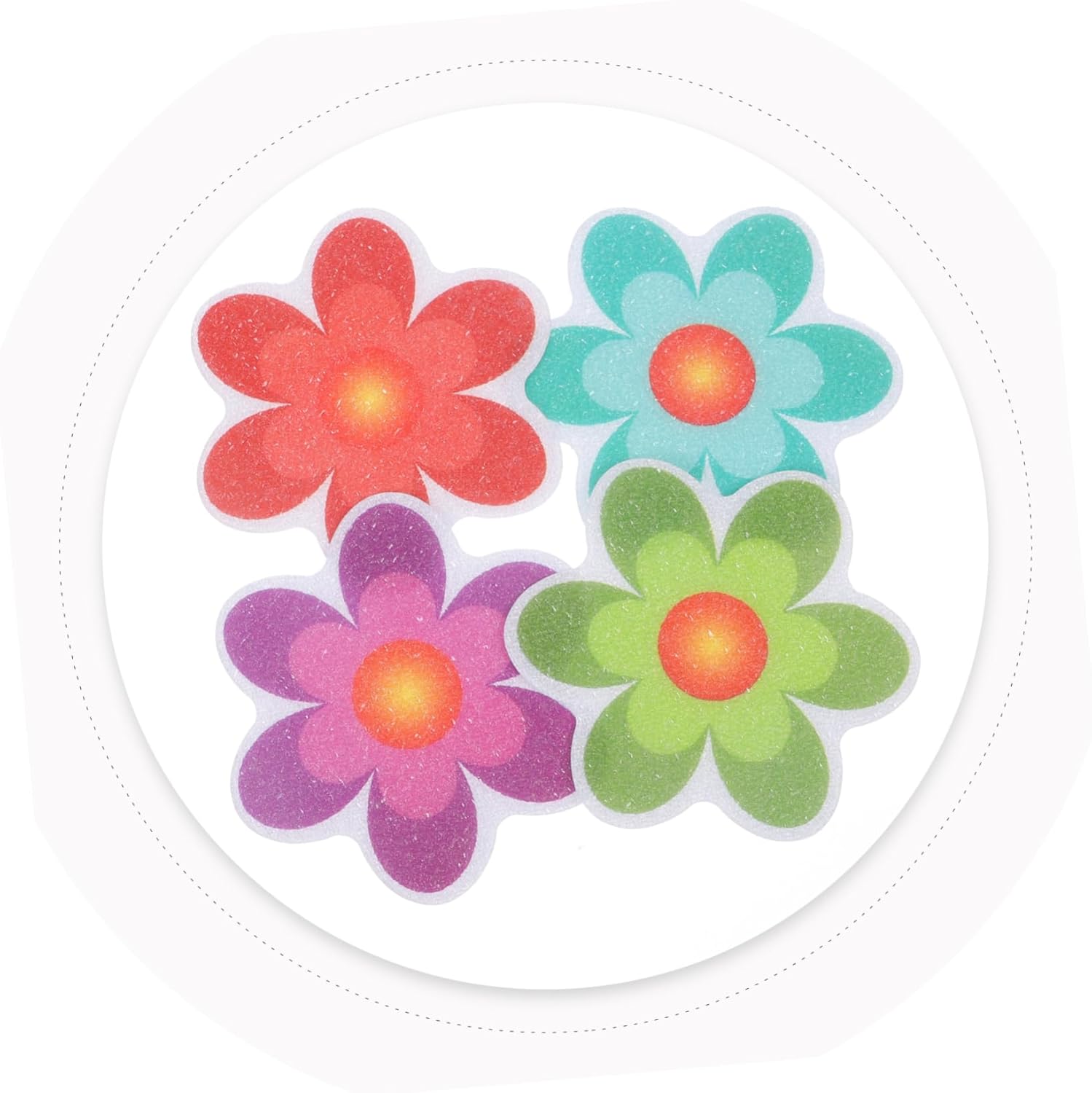 ABOOFAN 4Pcs Non Slip Bathtub Stickers with Flower Design