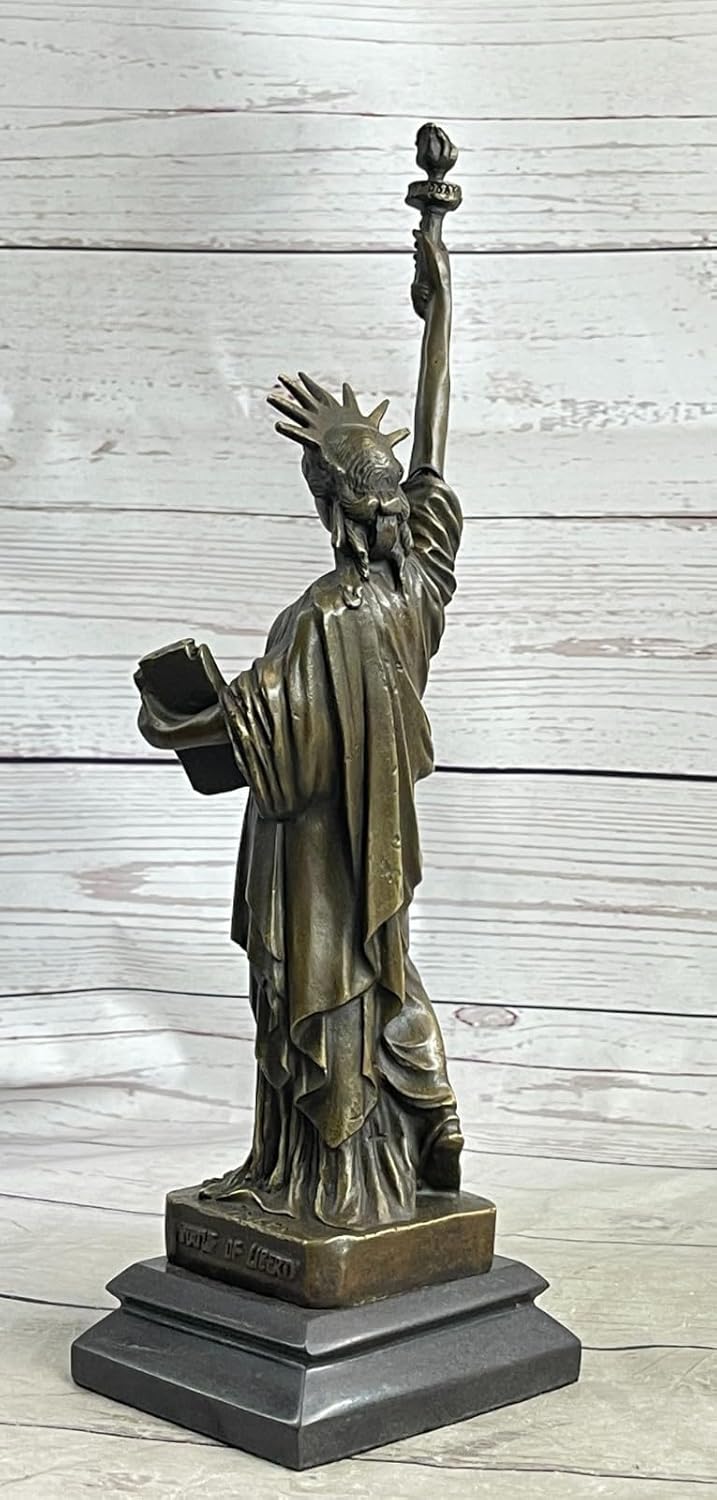 Fisher New York Statue of Liberty Bronze Sculpture on Marble Base 1
