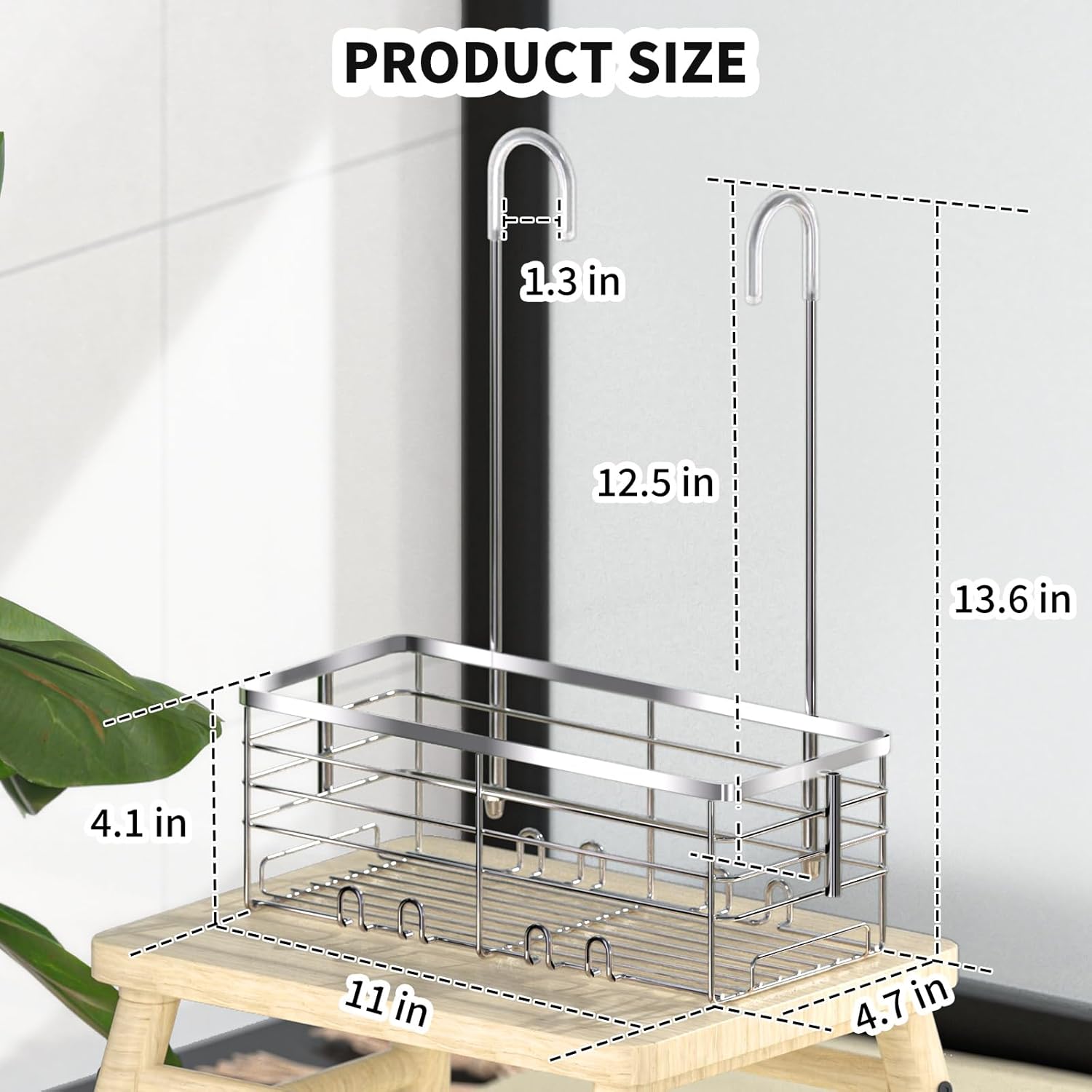 SHANSHUI Shower Caddy with 304 Stainless Steel Hooks