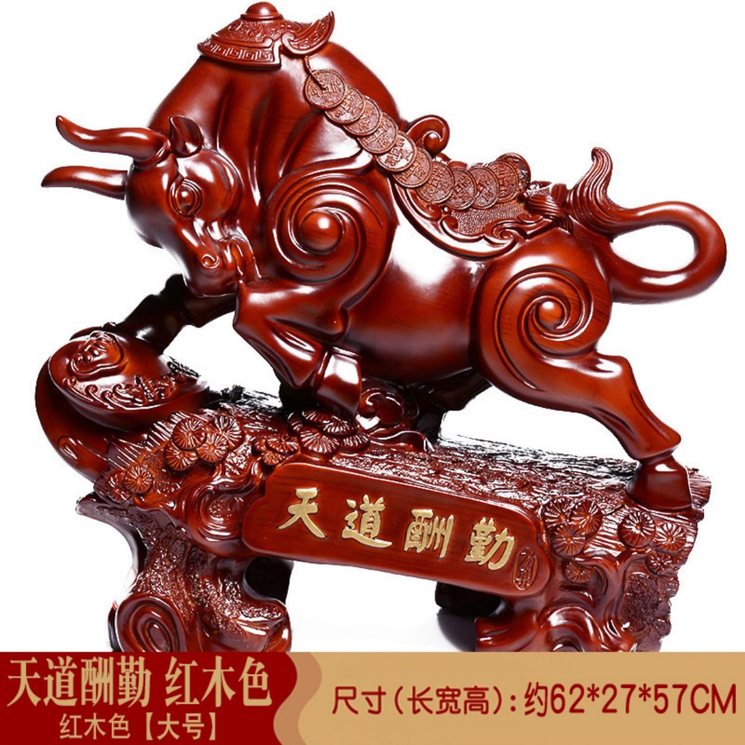 Large Wealth Prosperity Feng Shui Bull Statue for Home Office