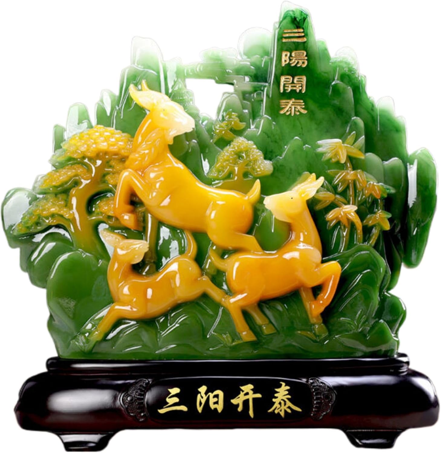Three Yang Open Prosperity Resin Sculpture for Feng Shui