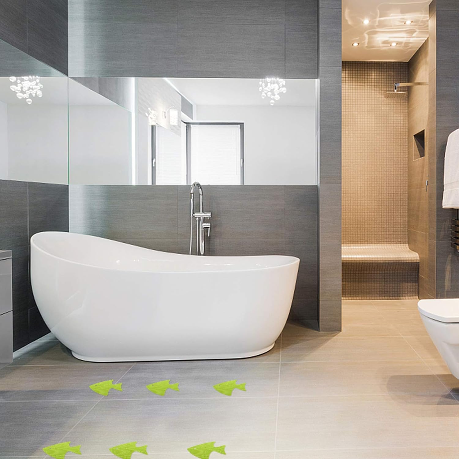 Angoily 20pcs Non-Slip Bathtub Stickers with Sea Creature Designs