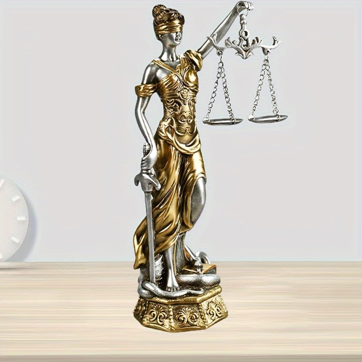 Lady Justice Statue - Elegant Resin Sculpture for Home and Office