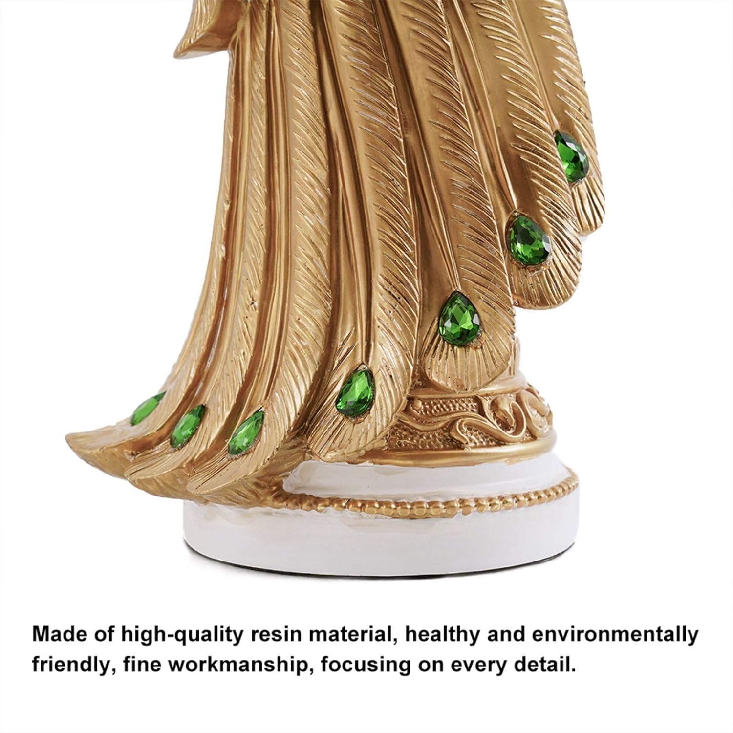 Homary 276 Peacock Statue White Gold Resin Sculpture