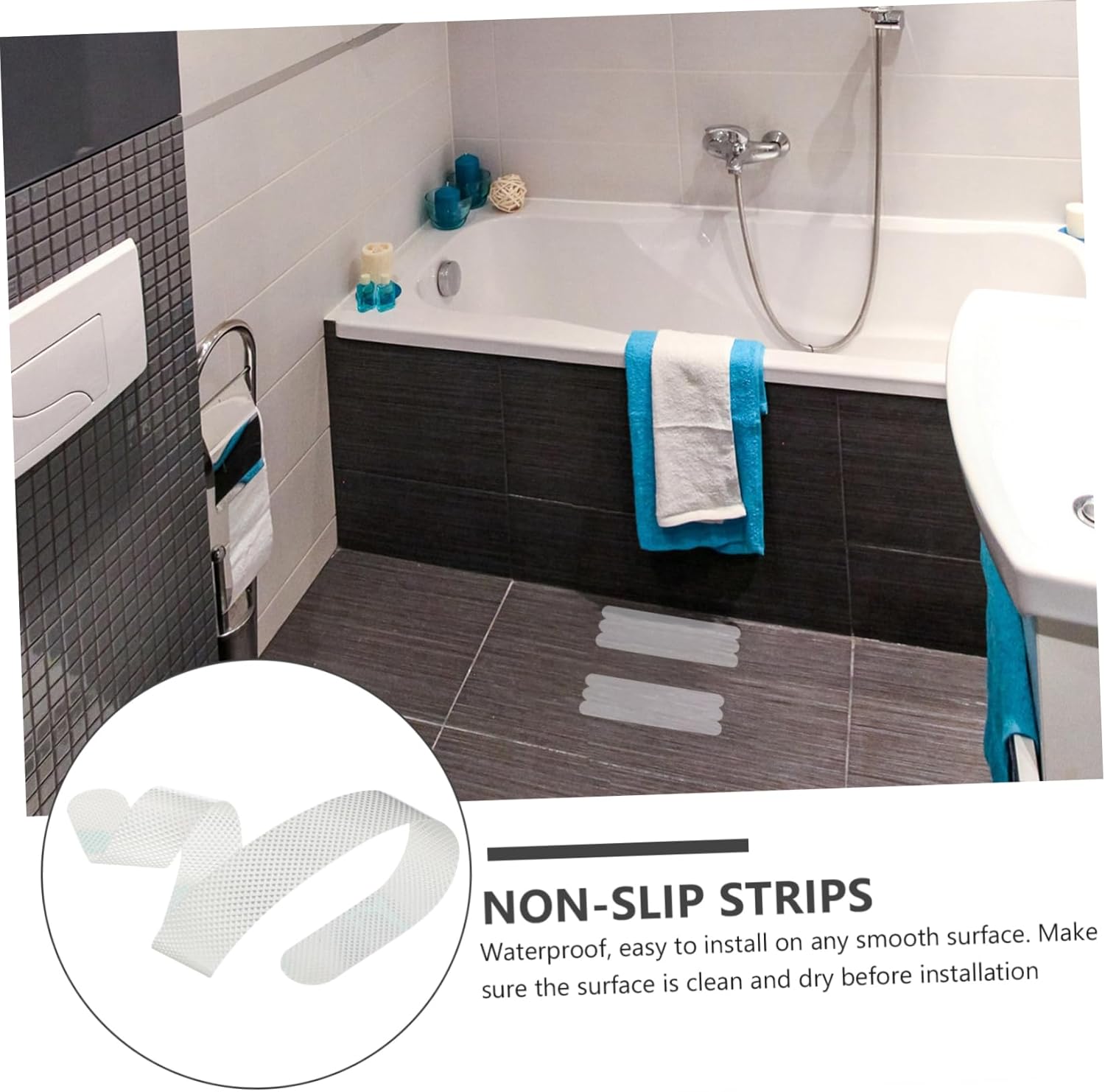 Zerodeko Non-Slip Bath Stickers 36pcs Clear Waterproof Tub Treads