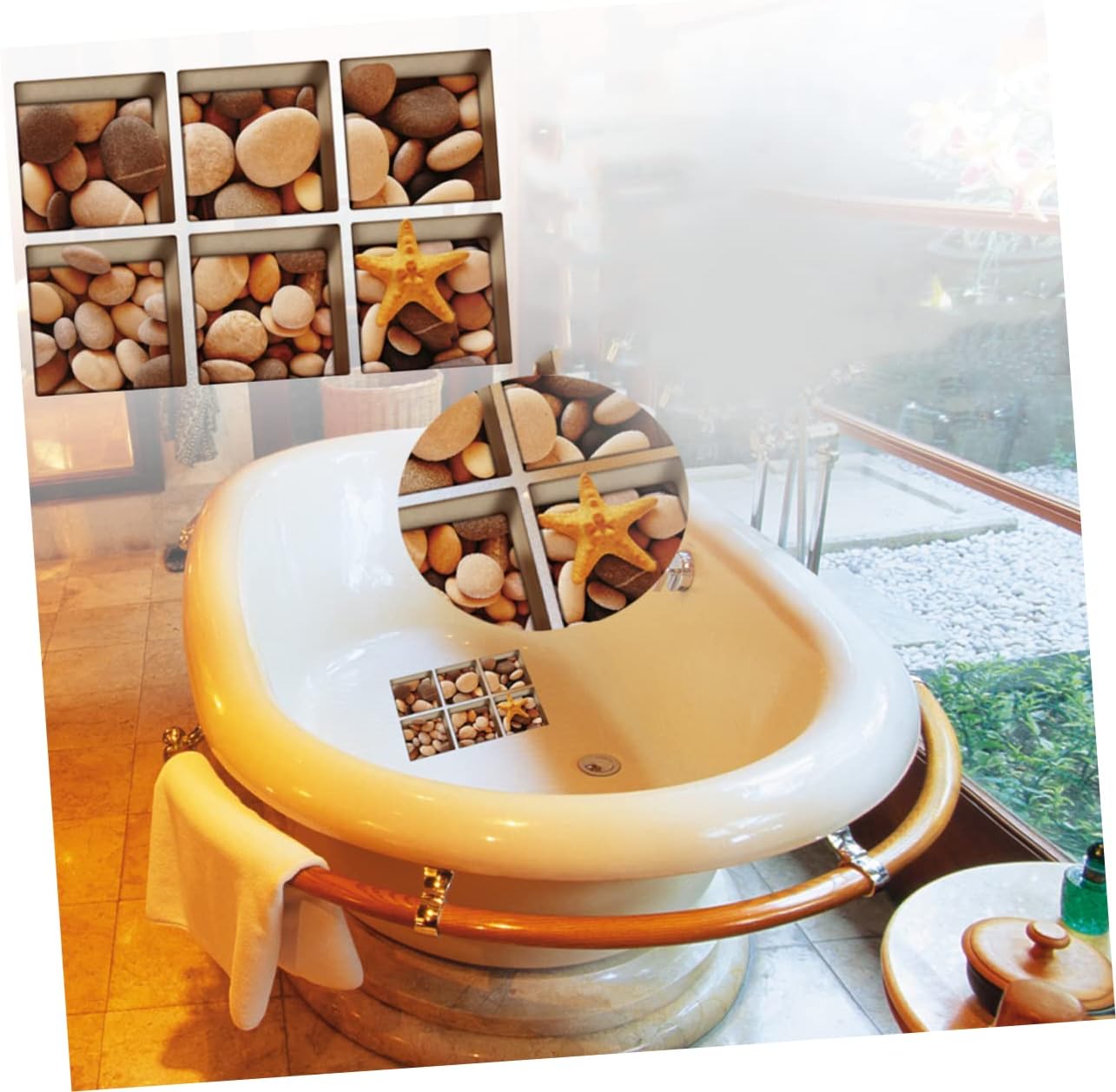6pcs Bathtub Stickers Safe for Kids Easy to Install