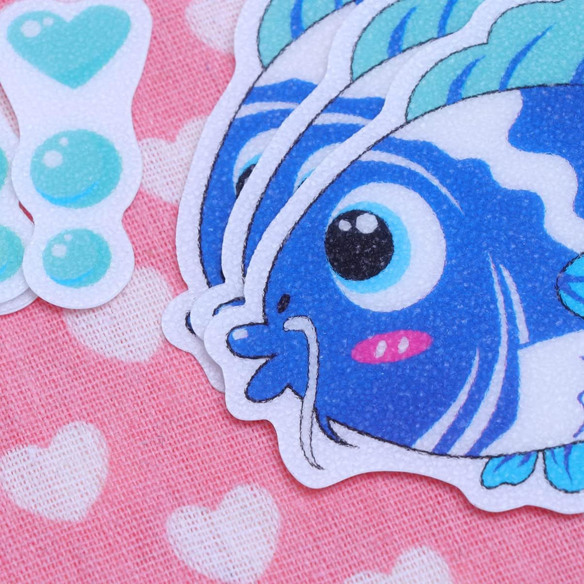 Cabilock 6pcs Bathtub Non-Slip Stickers Fish Design
