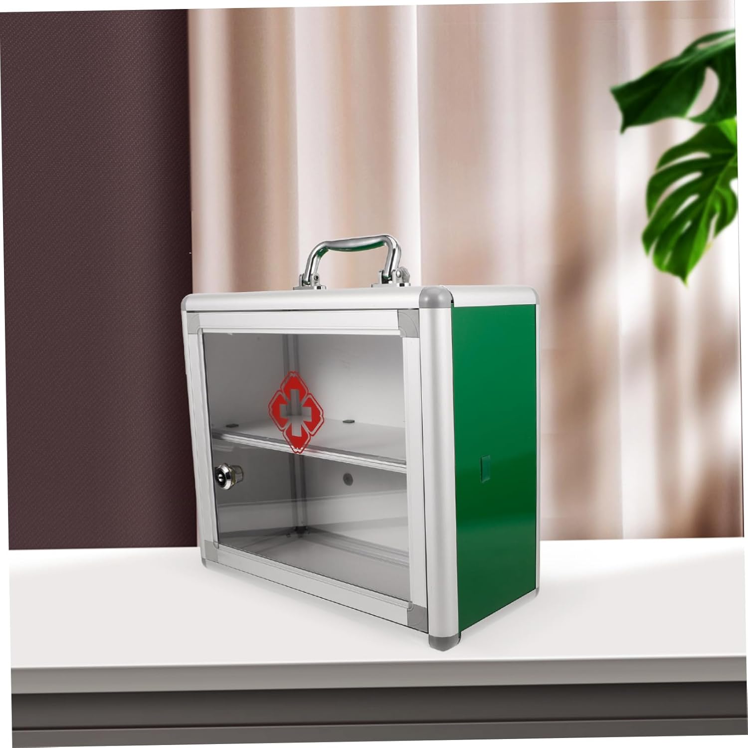 Alipis Transparent Wall Mount First Aid Cabinet