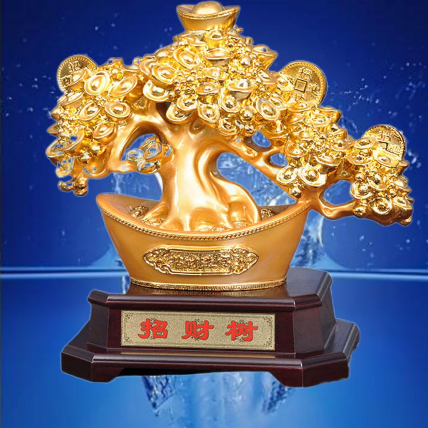 Golden Wealth Tree Feng Shui Statue for Prosperity