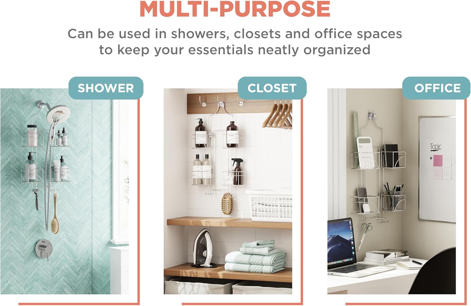 Zenna Home Chrome Expandable Over-The-Shower Caddy