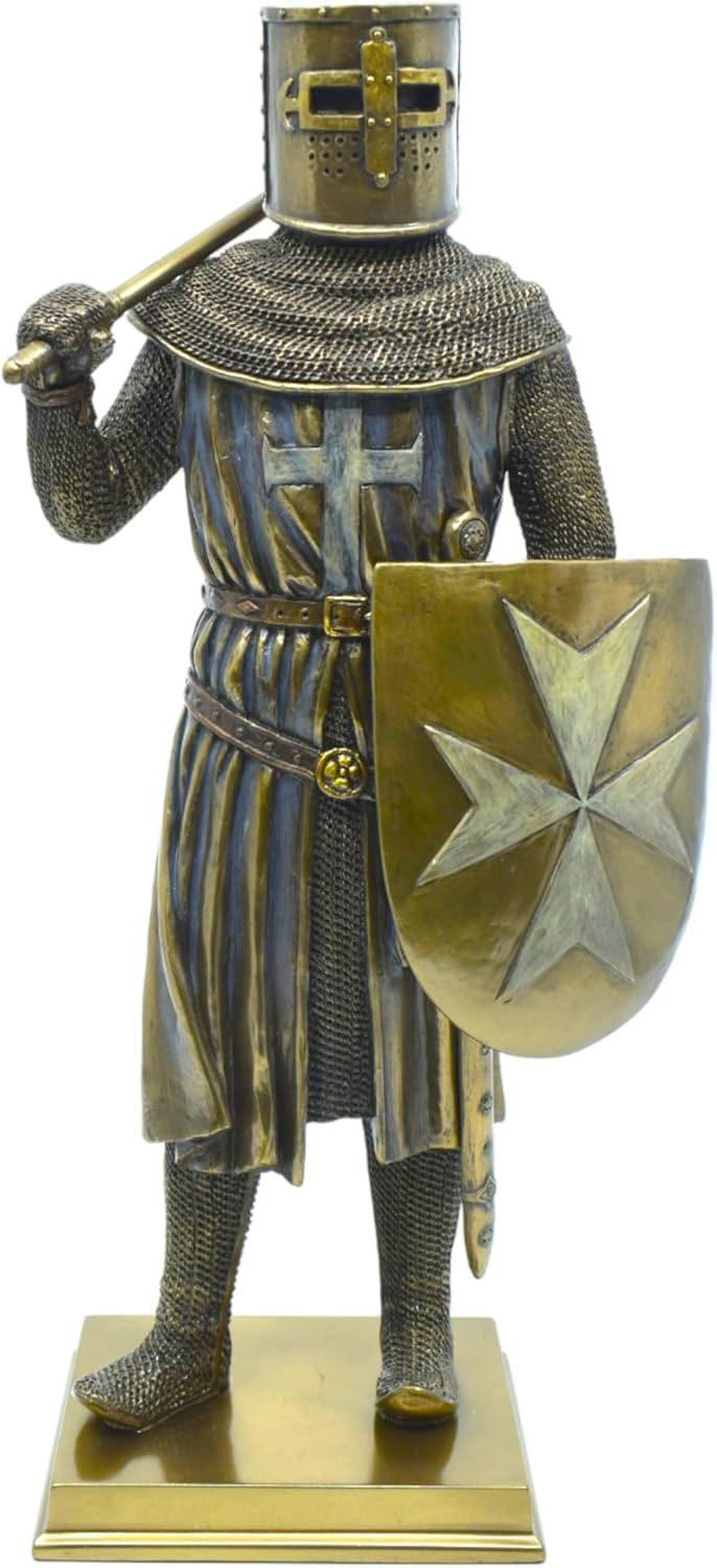 Generic Medieval Knight Axeman Statue Cold Cast Bronze Resin Figure 1240 Inche