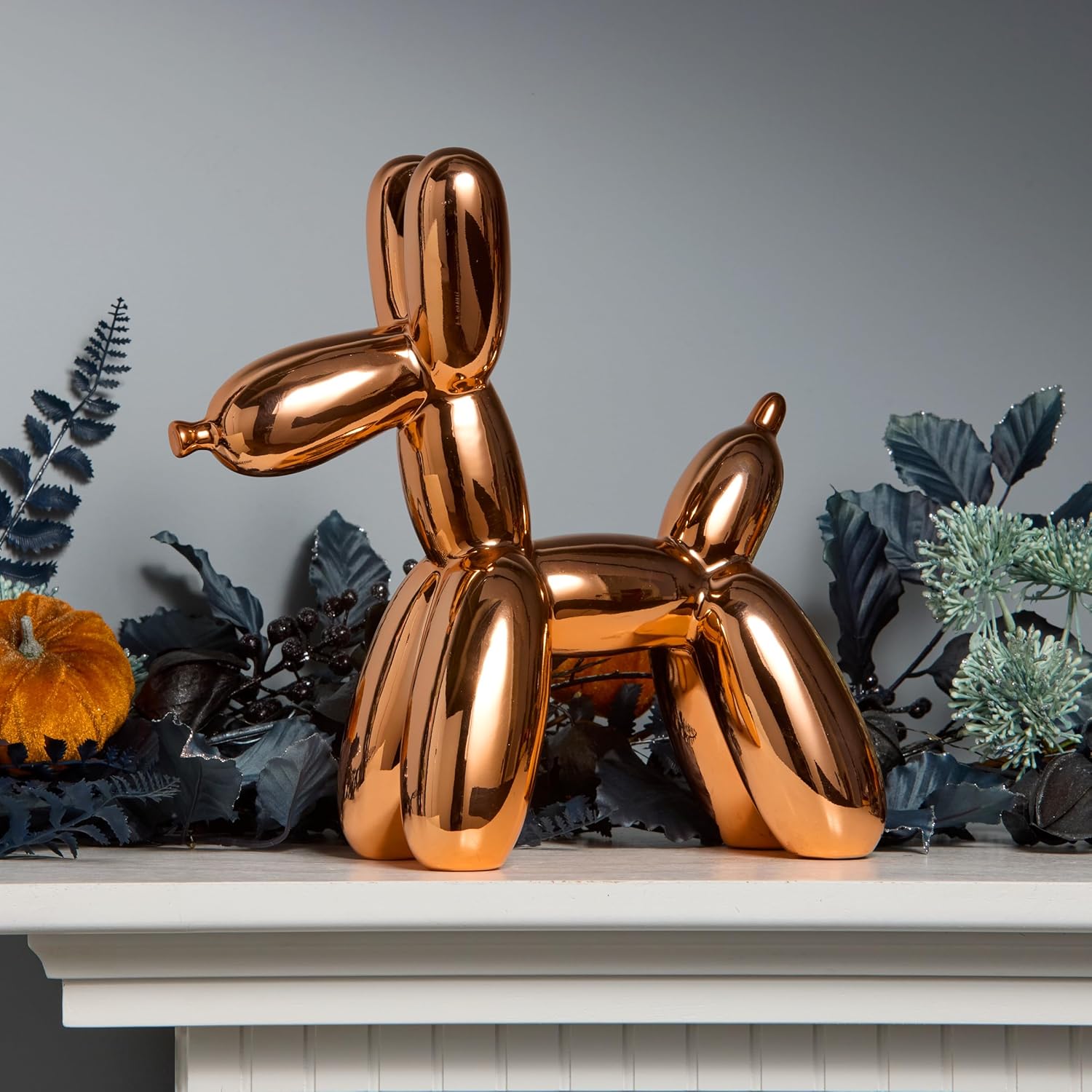 National Tree Company Halloween Balloon Dog Figurine Orange 11 Inch 1