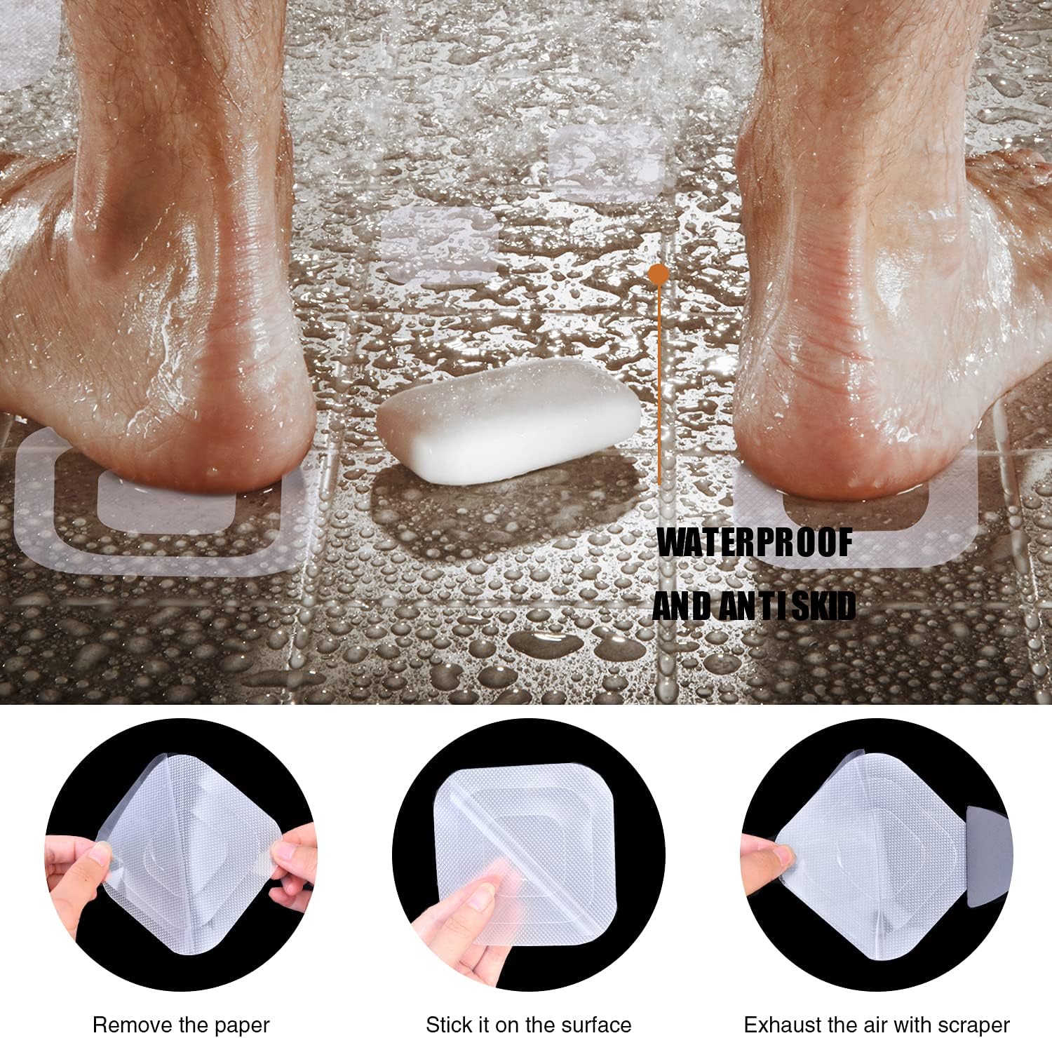 Non-Slip Bathtub Stickers 36 PCS Safety Treads