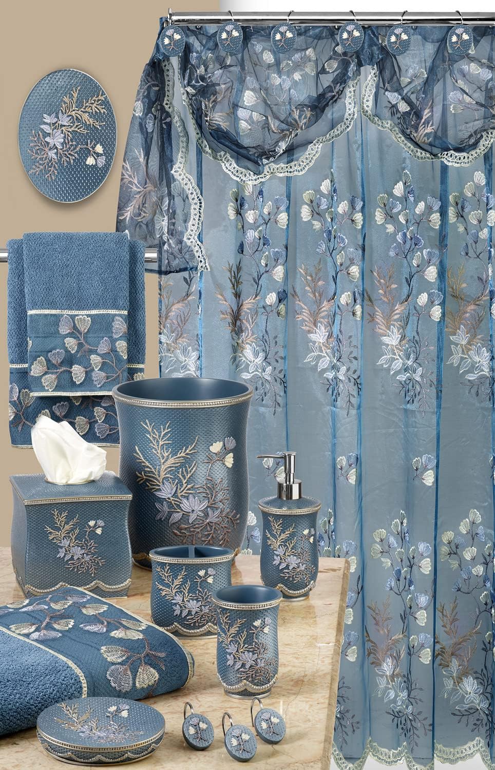 Zahari Home 4pc Capri Bathroom Set Royal Blue