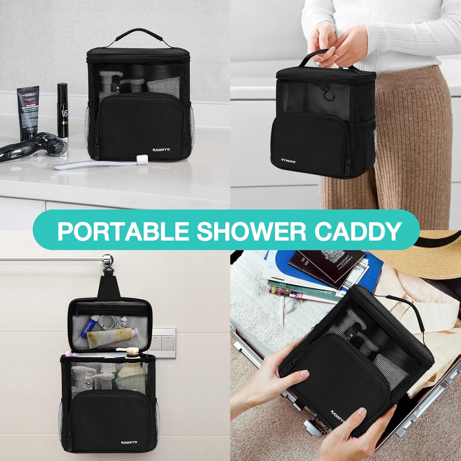 Hatisan 1PC Portable Shower Caddy for Dorm Room and Travel