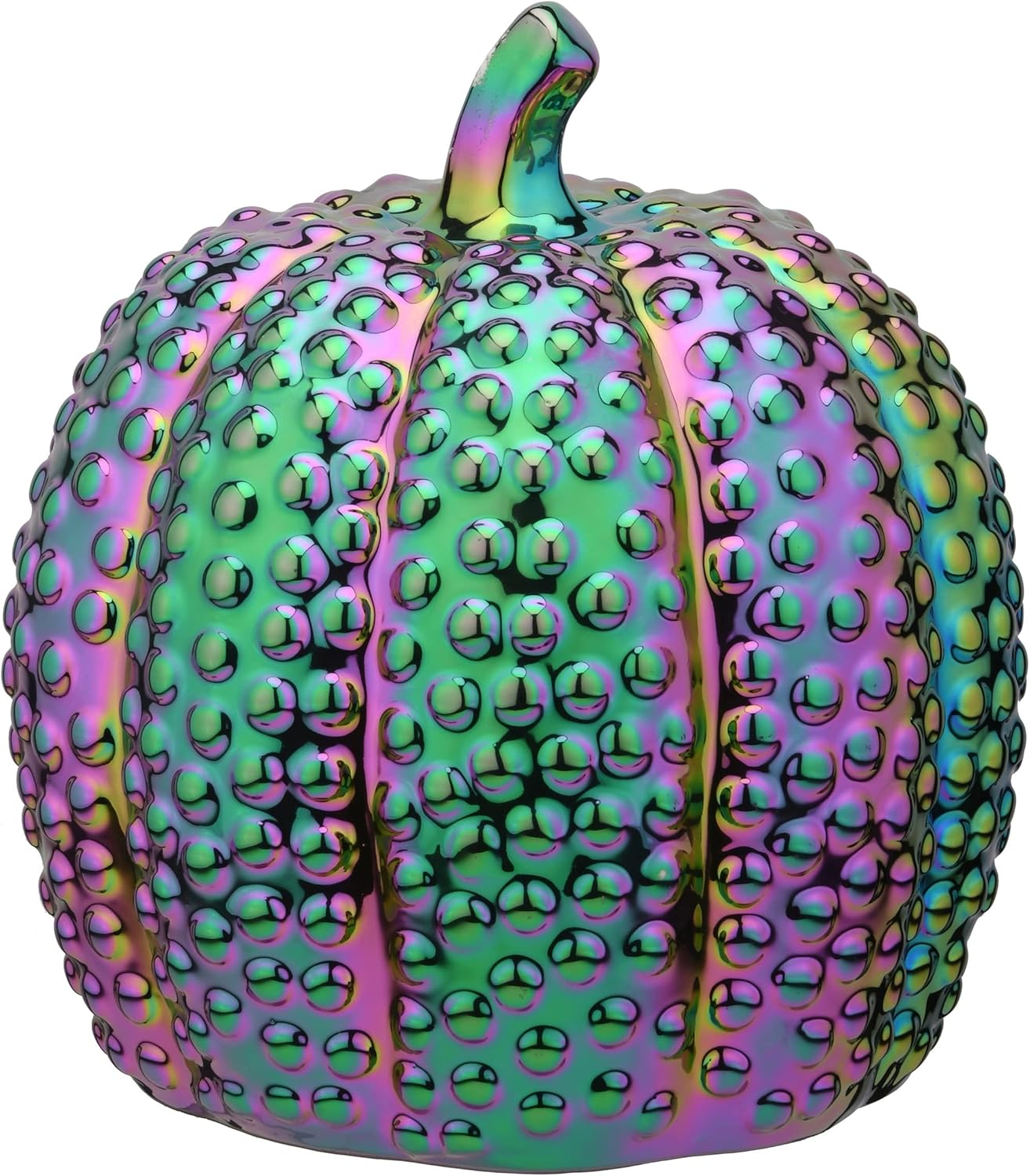 Iridescent Pumpkin Decoration 10 Inches Halloween
