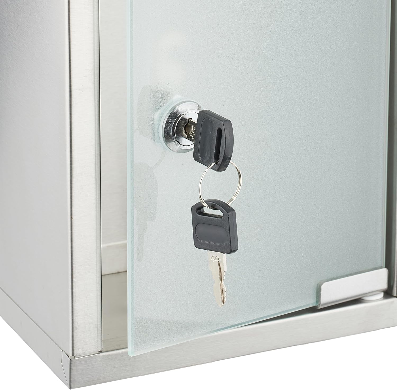 Relaxdays Medicine Cabinet - 3 Compartments Lockable Stainless Steel