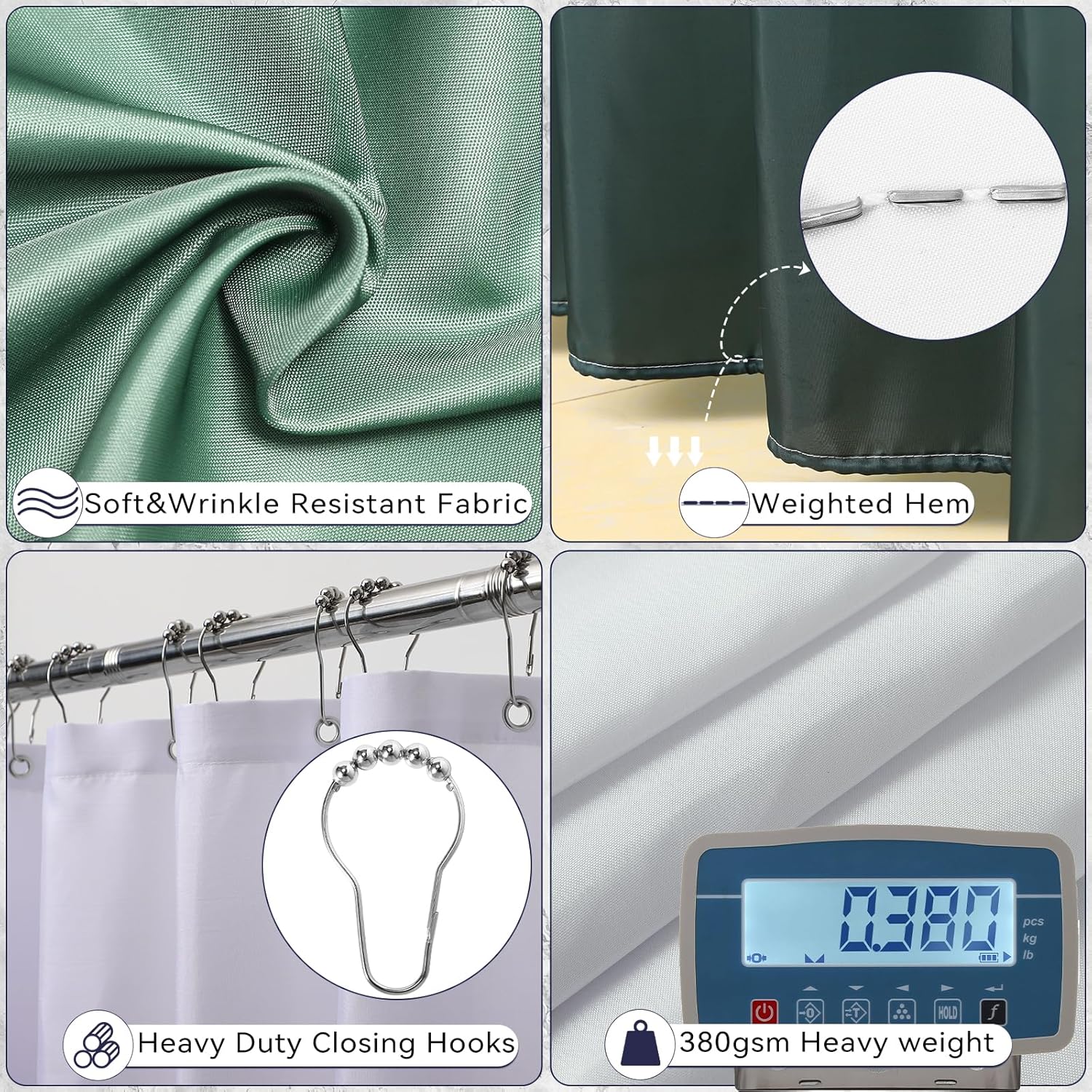 XLHOMO Dark Green Bathroom Accessory Set 24PC 1