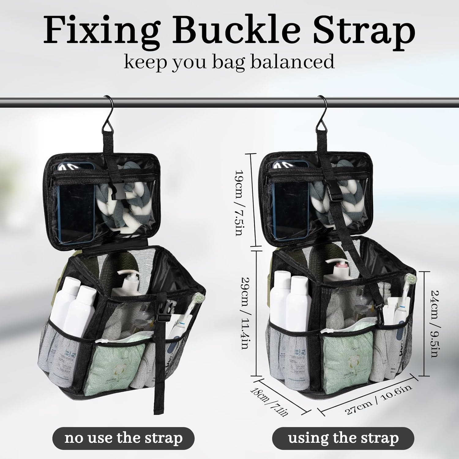 Lemoobolsa Mesh Shower Caddy Black