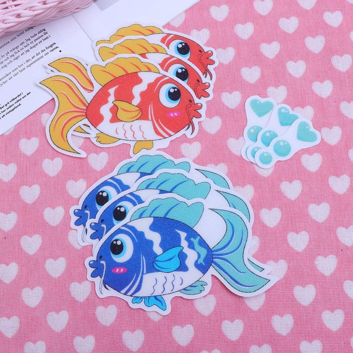 Cabilock 6pcs Bathtub Non-Slip Stickers Fish Design