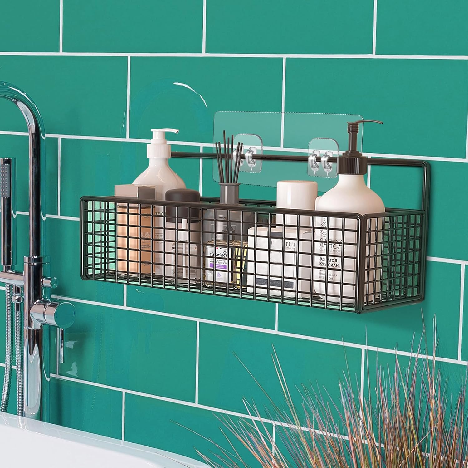 4 Pack Strong Adhesive Suction Cup Hooks for Shower Caddy