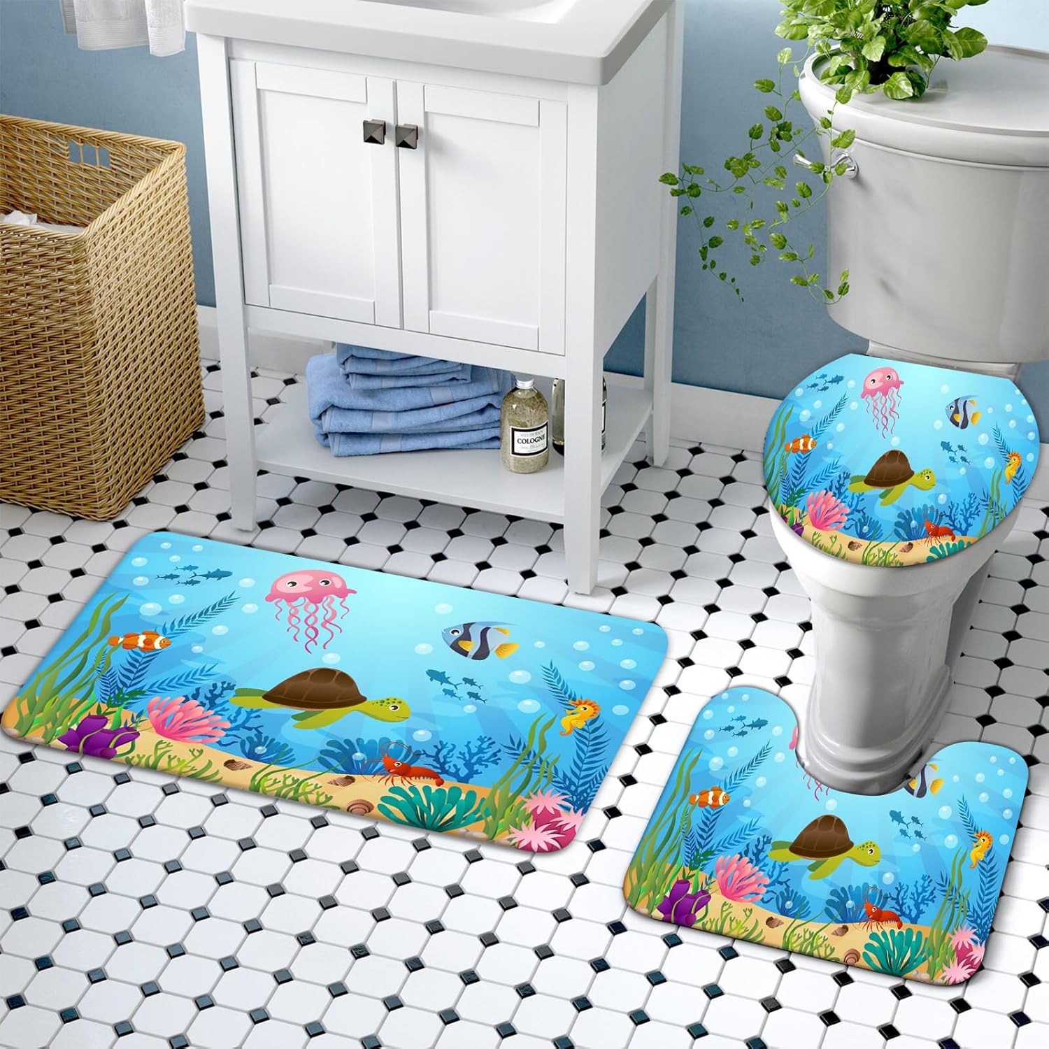 Lnond 4 Pcs Kids Bathroom Accessory Set