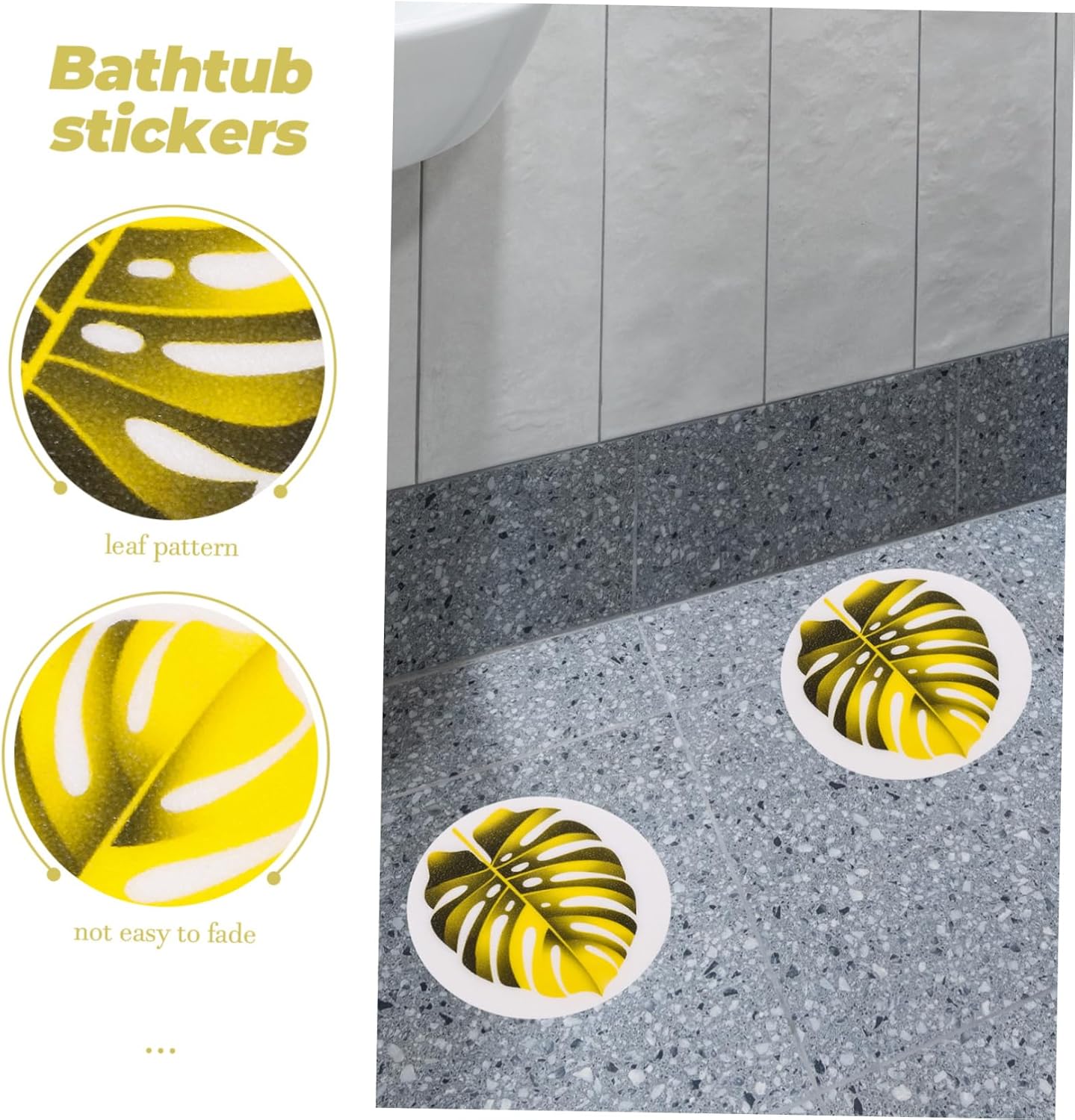 Ciieeo Non-Slip Leaf Bathtub Decals