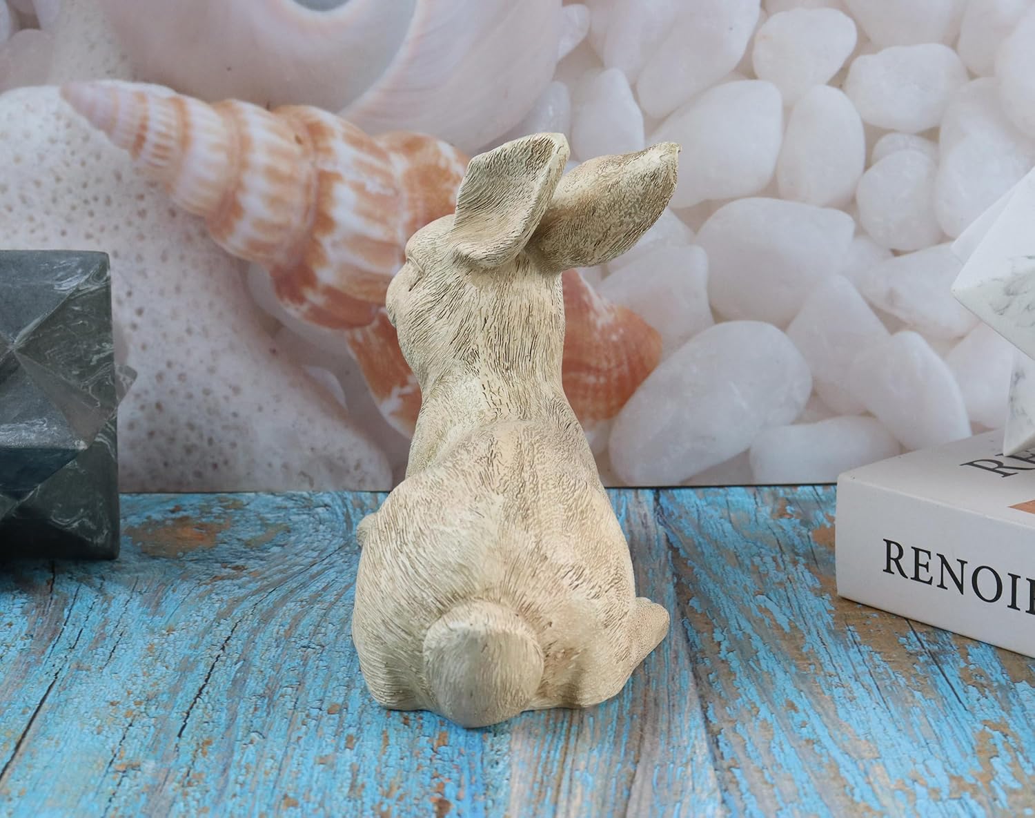 Hymmah Rabbit Statue Rustic Home Decor Sculpture