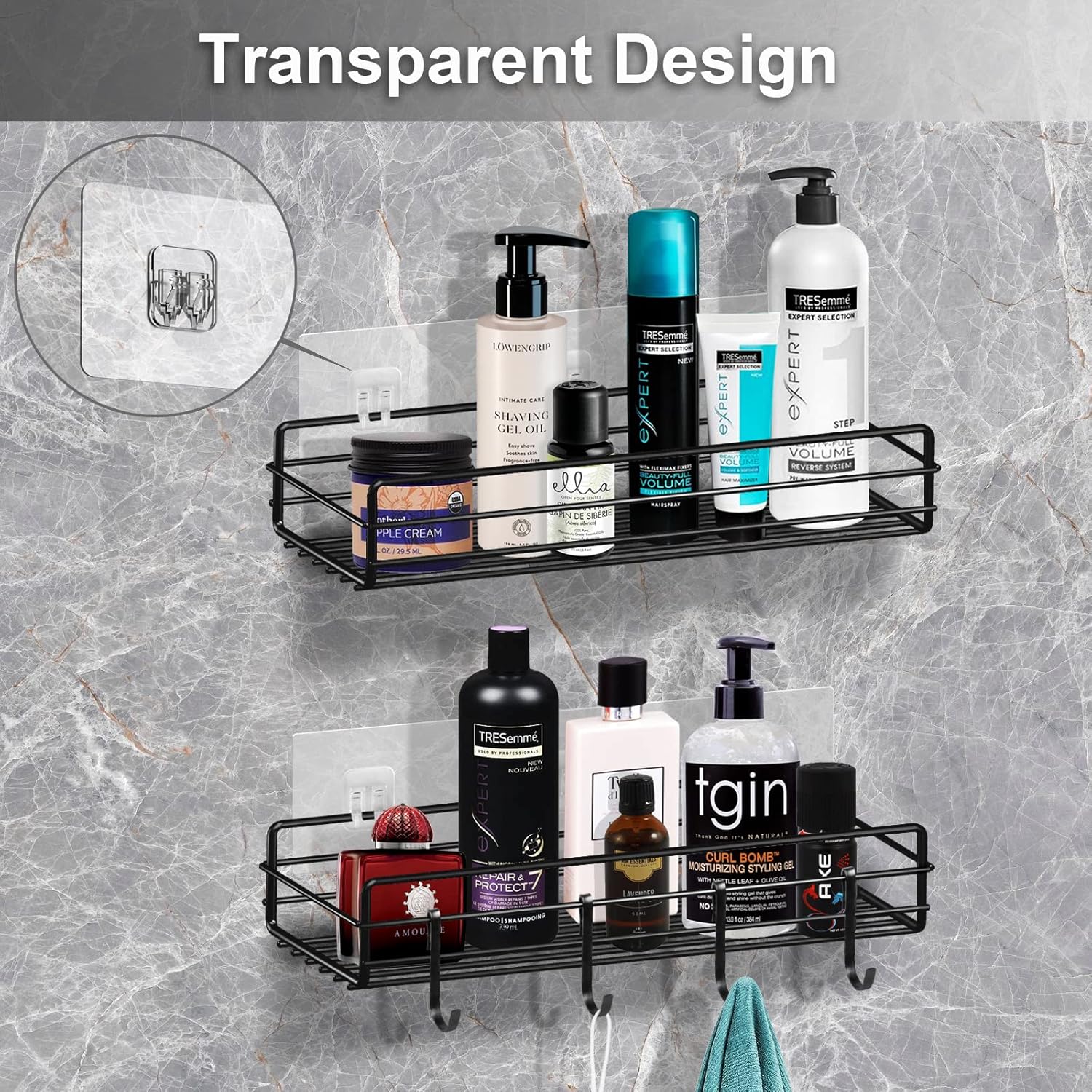AOUKAR Shower Caddy Adhesive Stickers 2Pack No Drilling