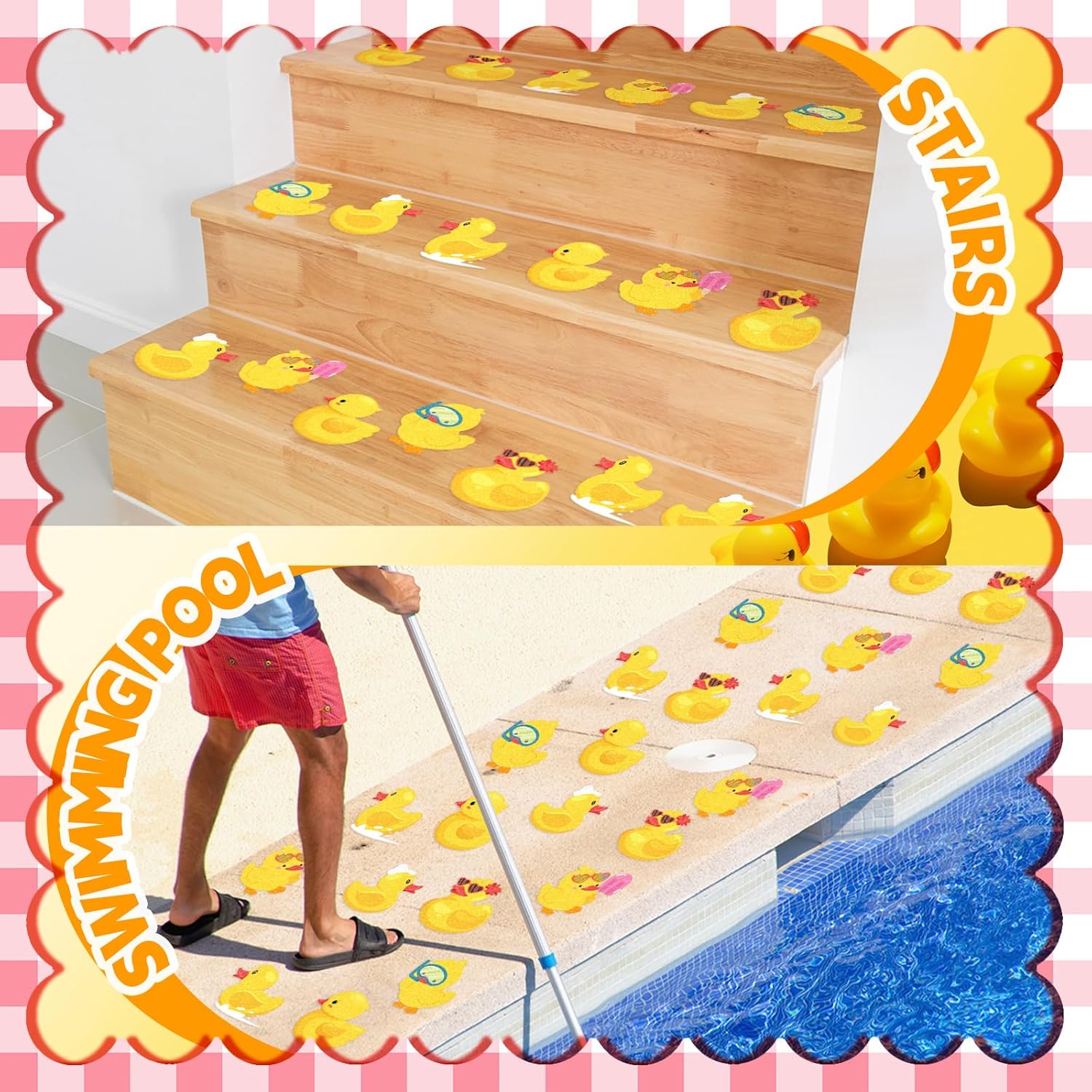 Yaomiao 24 Pcs Duck Non Slip Bathtub Stickers