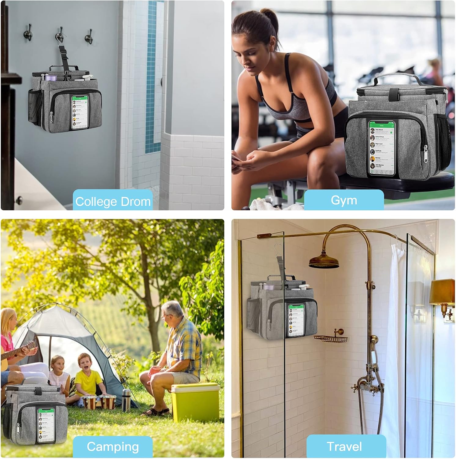 Bukere Portable Shower Caddy for Travel and Dorm Use