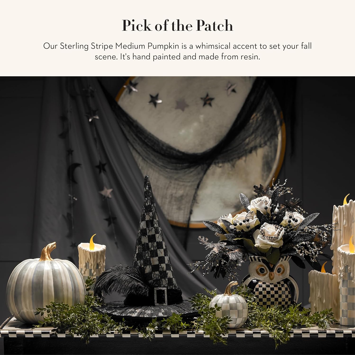 MacKenzie-Childs Medium Resin Pumpkin Decor 1