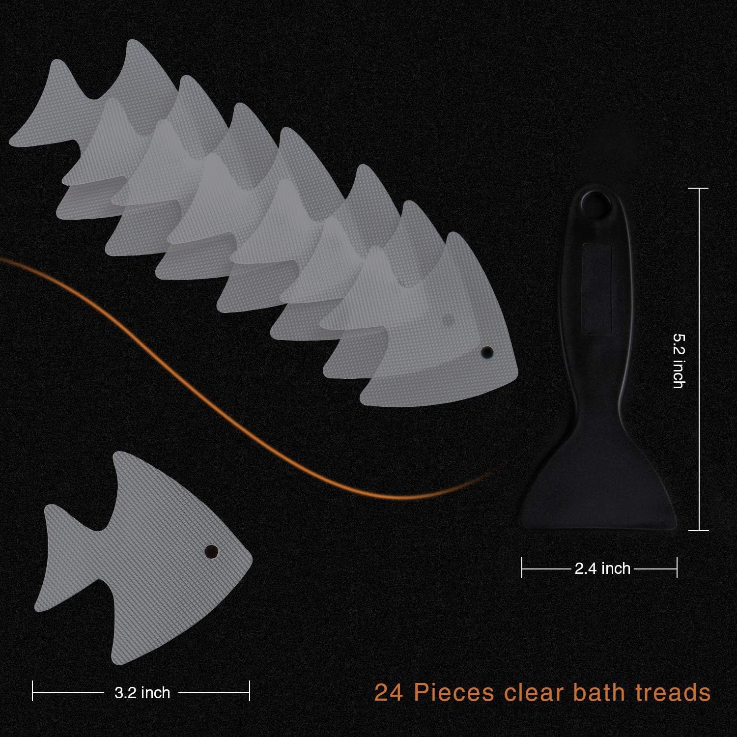 Non-Slip Bathtub Stickers Set with Scraper
