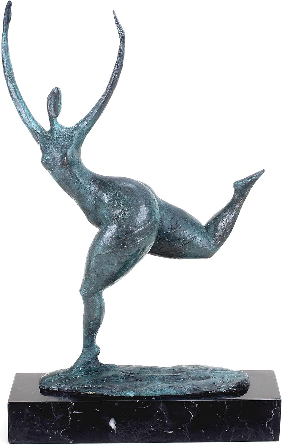 Modern Art Figure - Abstract Bronze Running Woman Sculpture