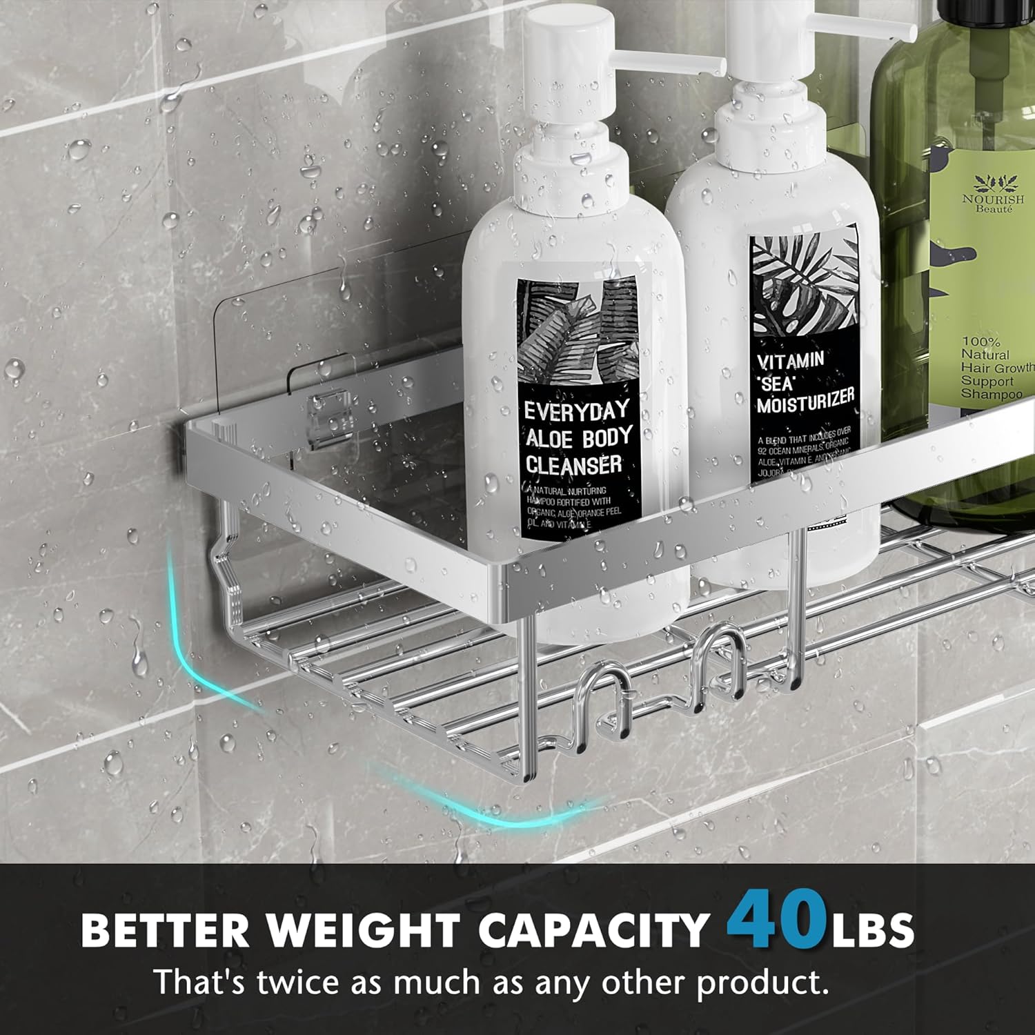 Moforoco 5-Pack Adhesive Shower Caddy Organizer 1