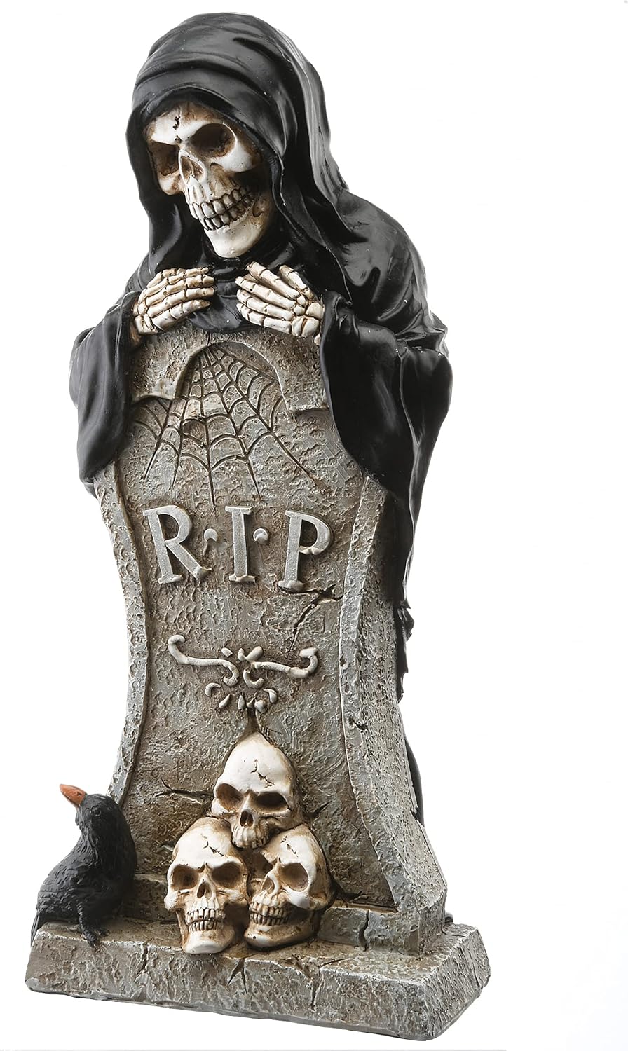National Tree Company Skeleton Behind Tombstone Halloween Decoration 12 Inches