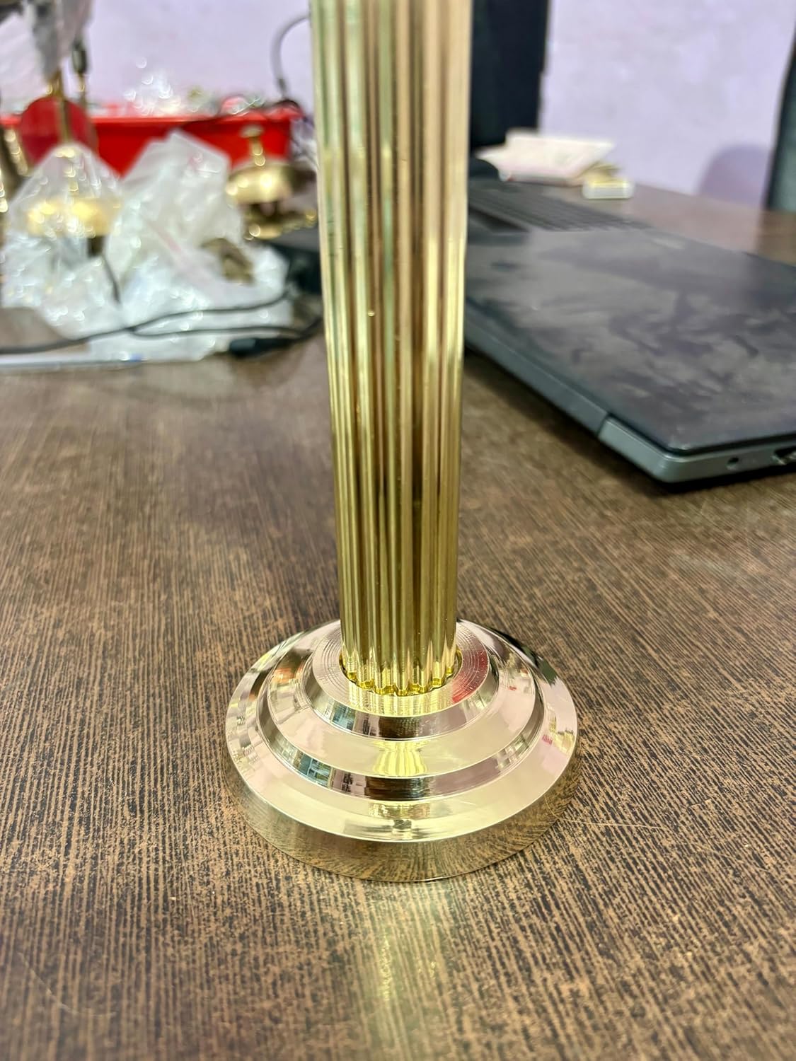 Brass National Emblem Ashoka Stambh Sculpture 11 Inches